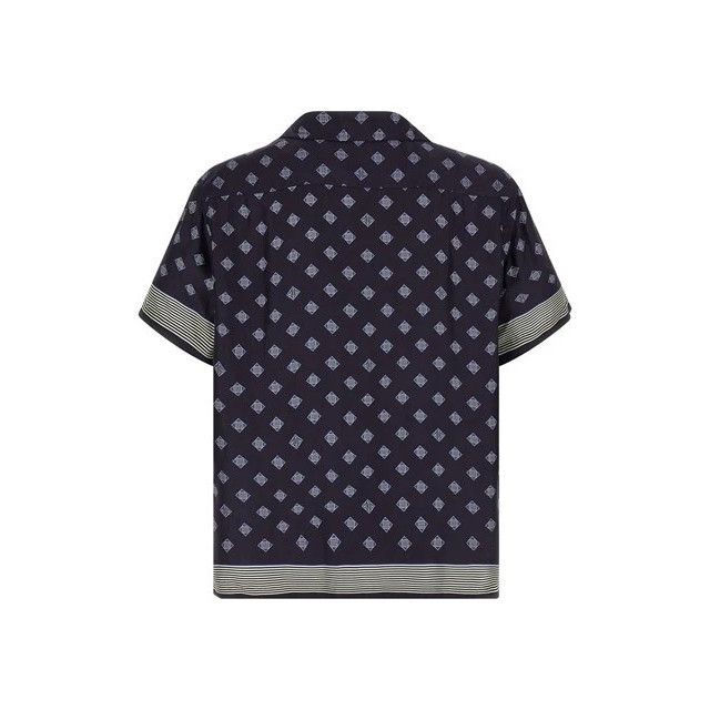 Bode BODE Foyer Diamond Blue Shirt New & Authentic (Men's size:L; Size US L / EU 52-54 / 3 - 2 Thumbnail