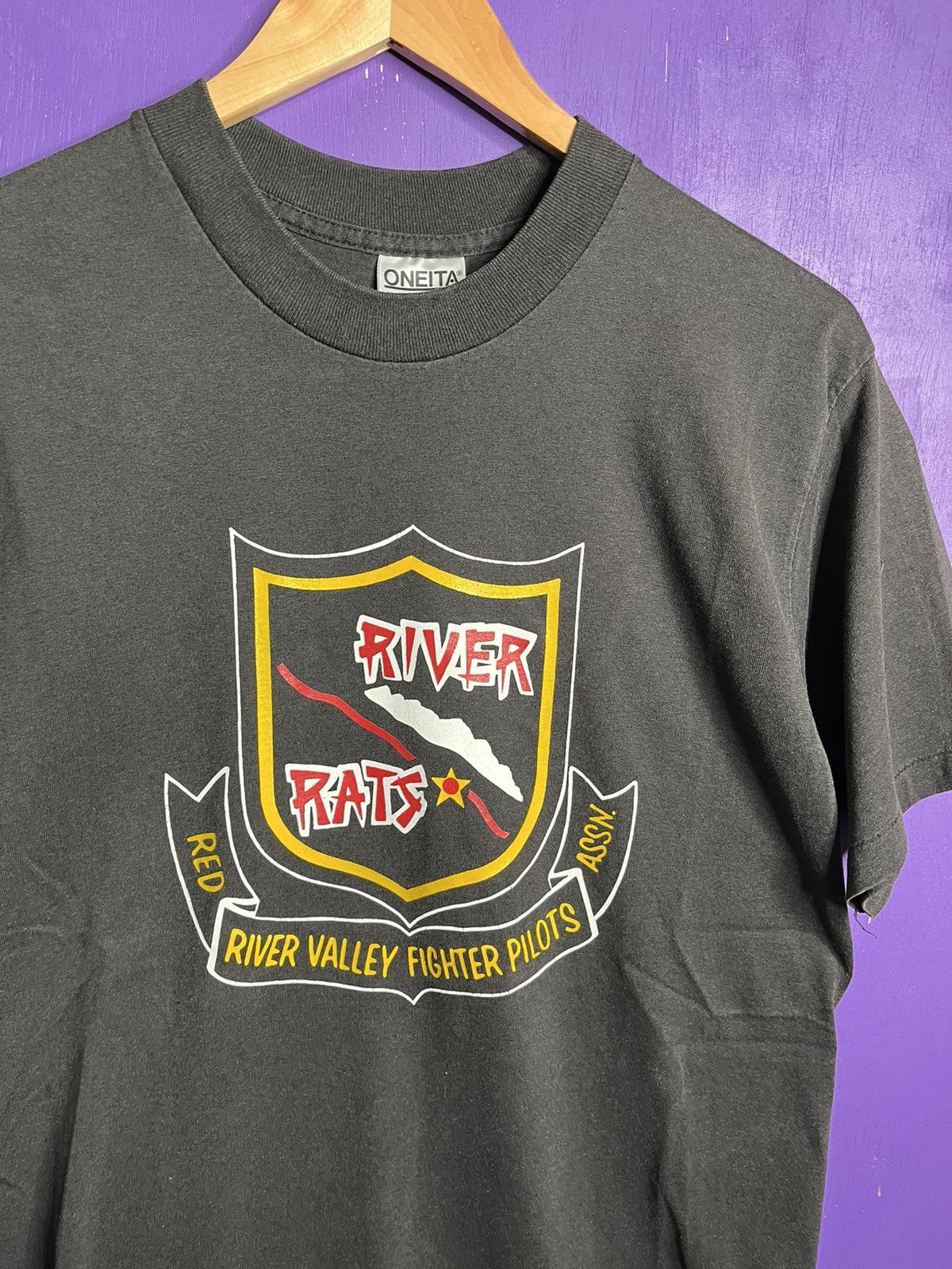 Vintage Vintage 90s River rats fighter pilots t-shirt Size US M / EU 48-50 / 2 - 3 Thumbnail