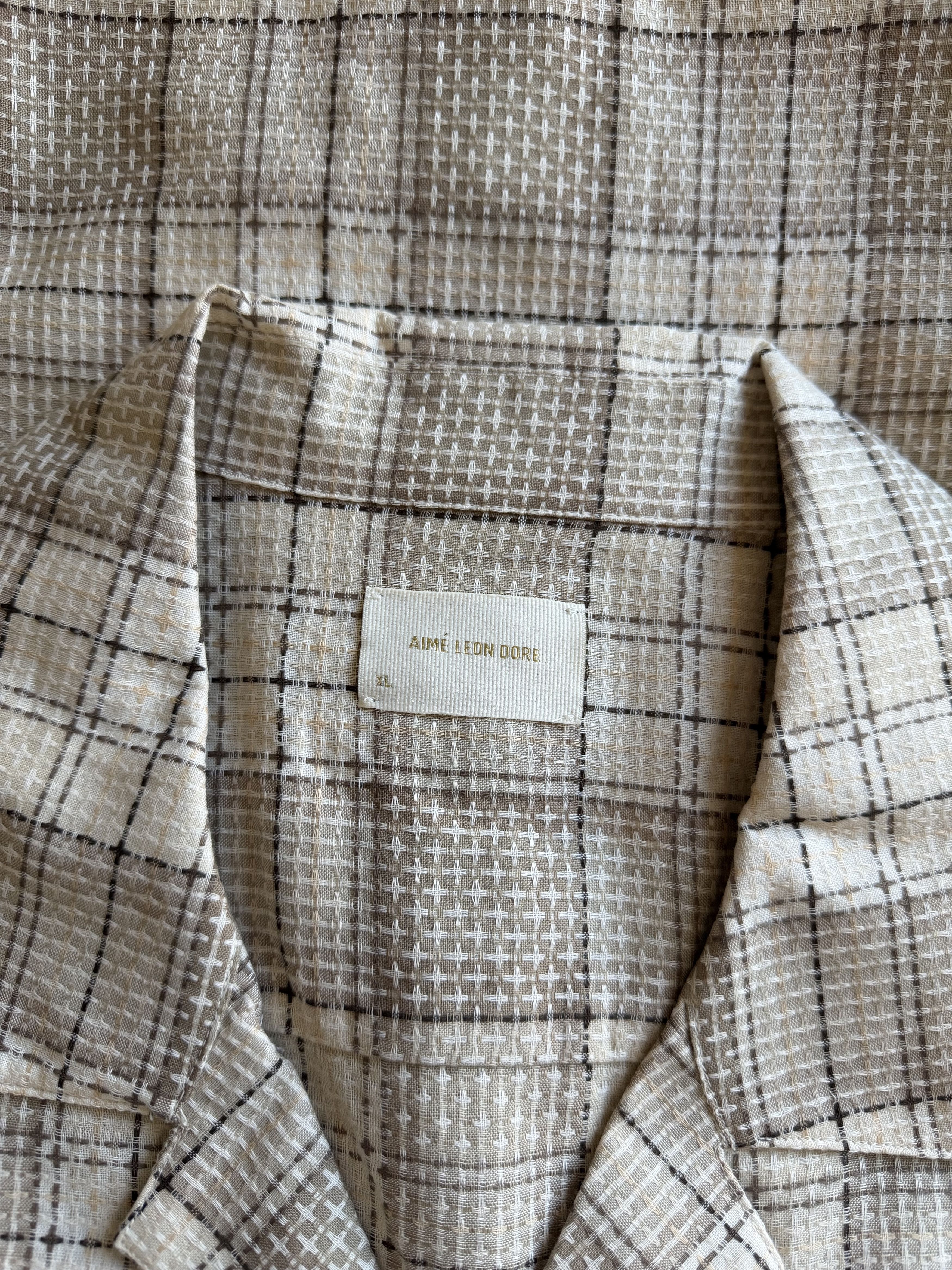 Aime Leon Dore Aime Leon Dore Leightweight Patterned Leisure Shirt Gray Size US XL / EU 56 / 4 - 7 Thumbnail