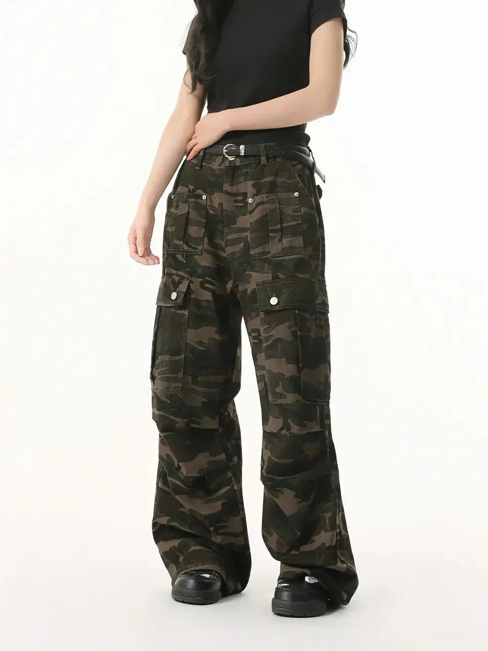 Japanese Brand Retro loose camouflage pocket jeans Size US 32 / EU 48 - 3 Thumbnail