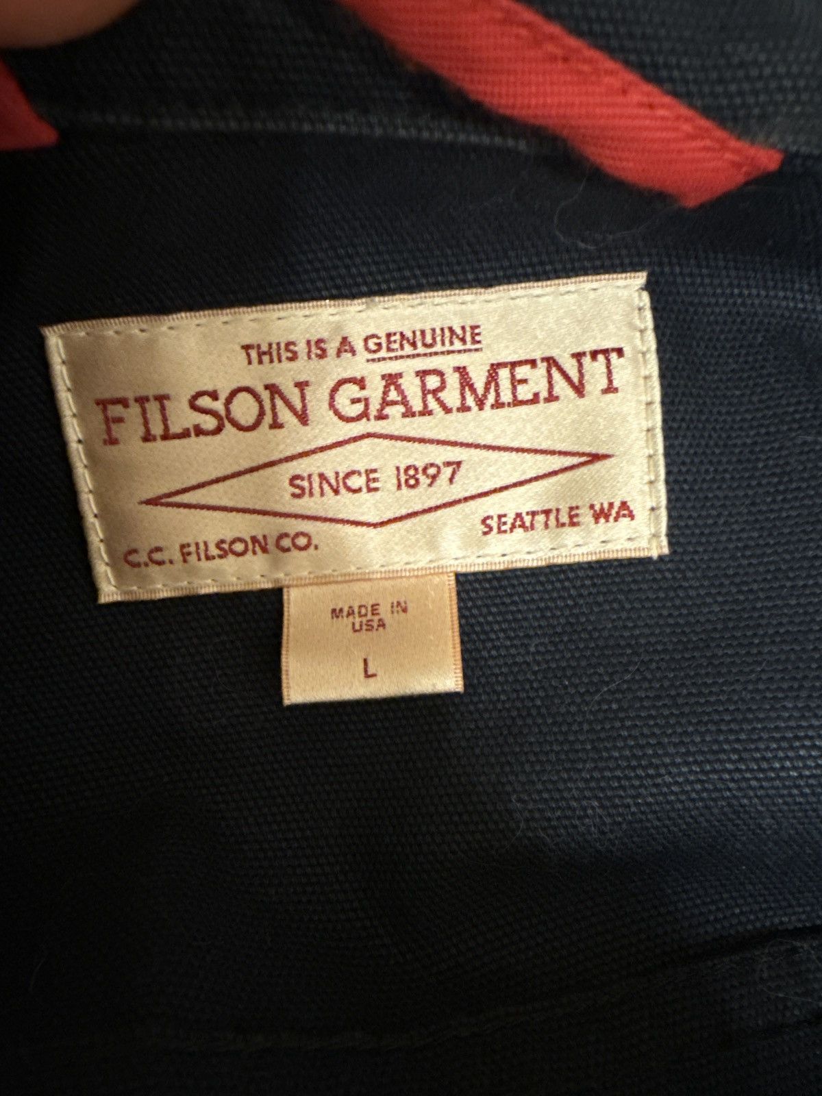 Filson Made in USA Cotton Work Jacket L