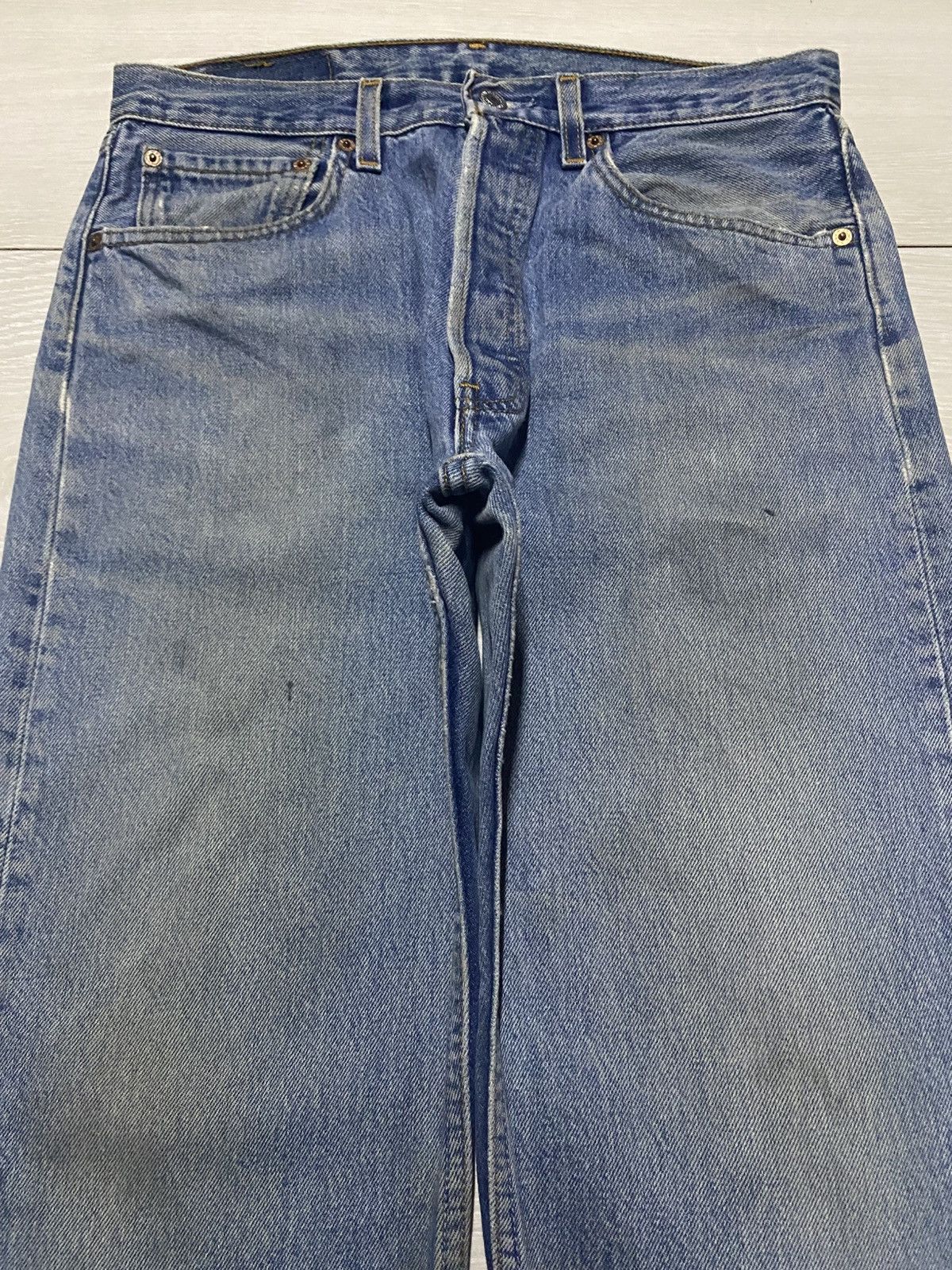 Levi's Levis 501 Y2k Faded Wash Bleach Distressed Jeans Size US 30 / EU 46 - 3 Thumbnail