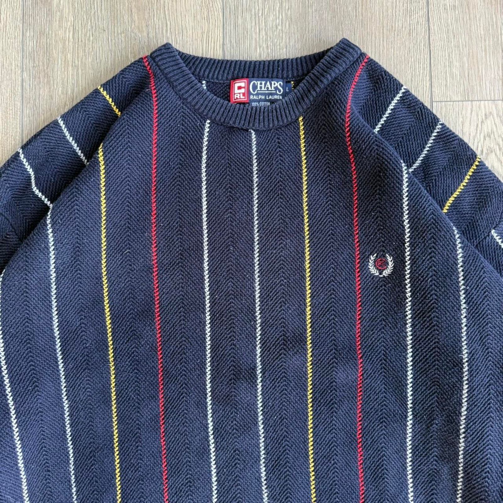 Chaps Vintage 90s chaps striped sweater Size US L / EU 52-54 / 3 - 2 Thumbnail