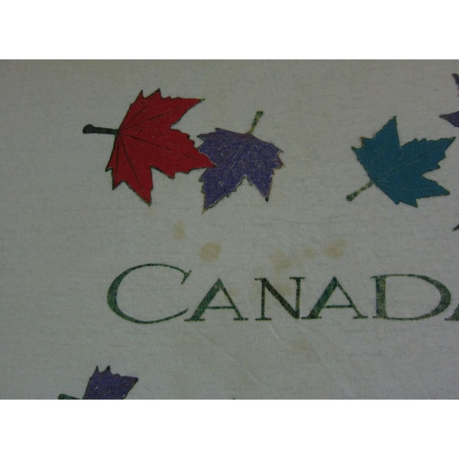 Vintage VINTAGE Canada Shirt Adult Extra Large XL White Leaves Casual Mens Single Stitch 80s Size US XL / EU 56 / 4 - 3 Thumbnail