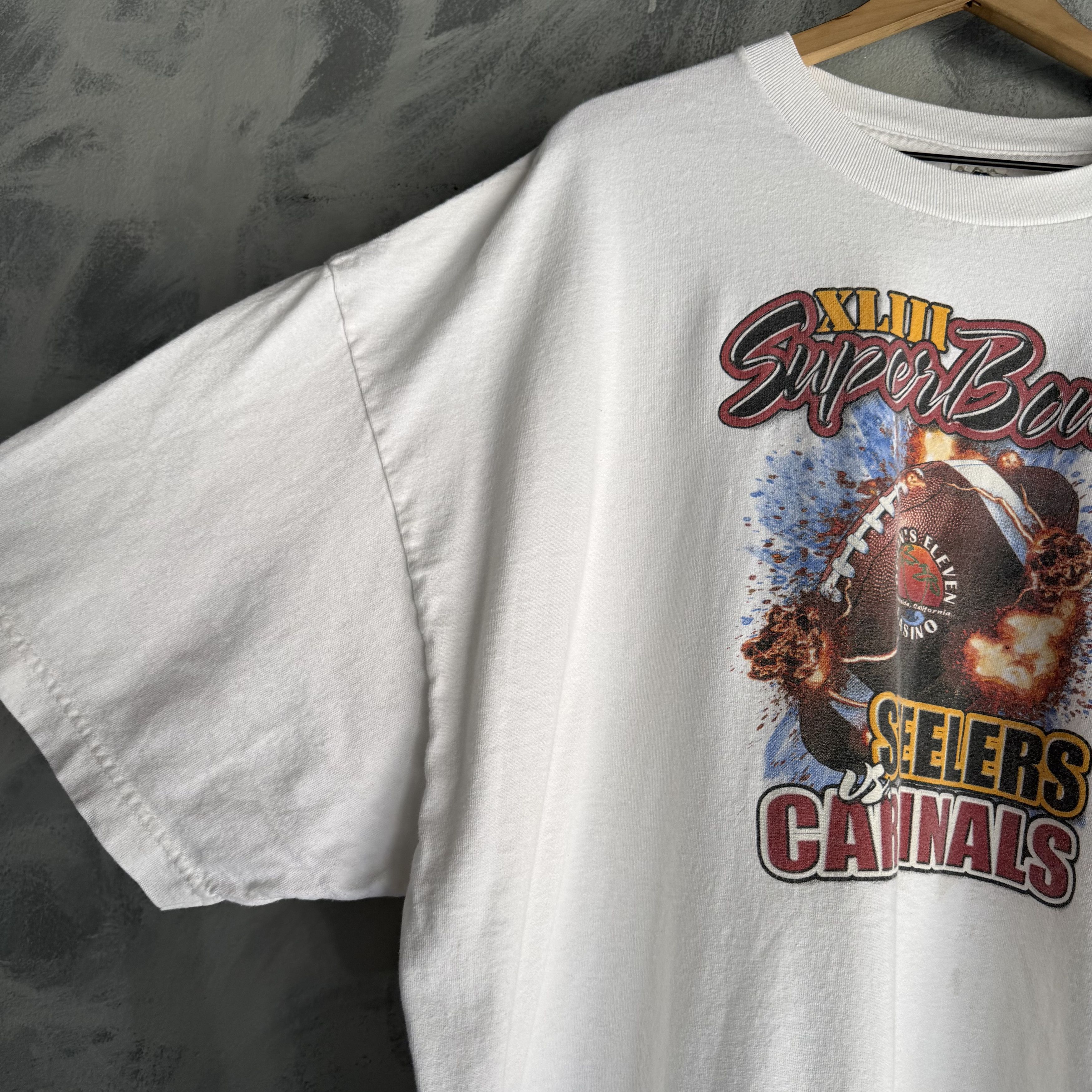 Other Vtg Arizona Cardinals vs Steelers Mens T-Shirt Superbowl NFL Size US XXL / EU 58 / 5 - 2 Thumbnail