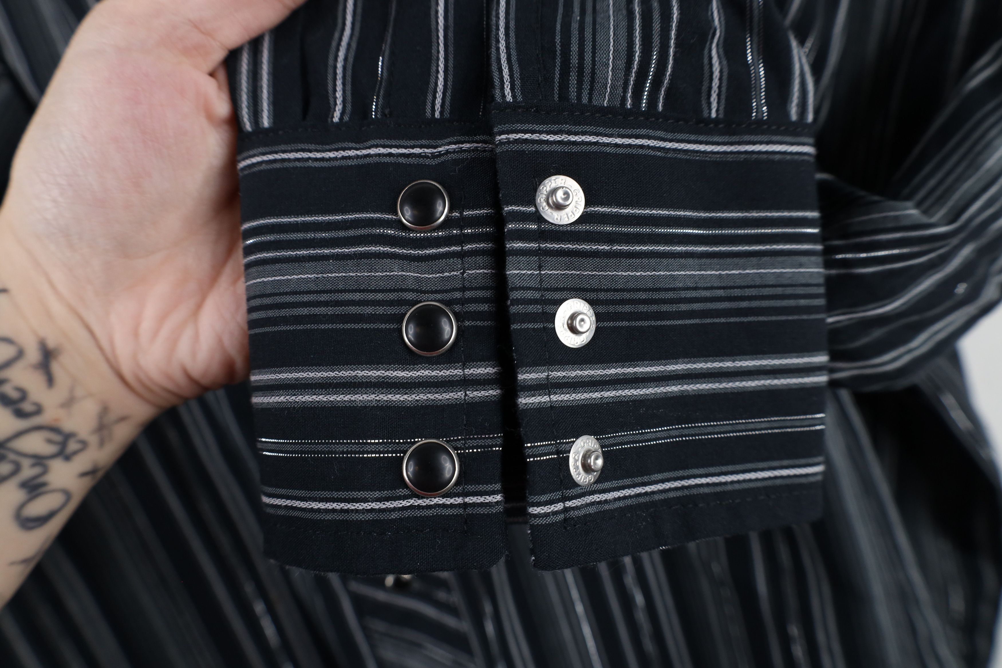 Vintage × Wrangler Vintage 90s Wrangler Metallic Striped Snap Button Shirt Size US XXL / EU 58 / 5 - 7 Thumbnail