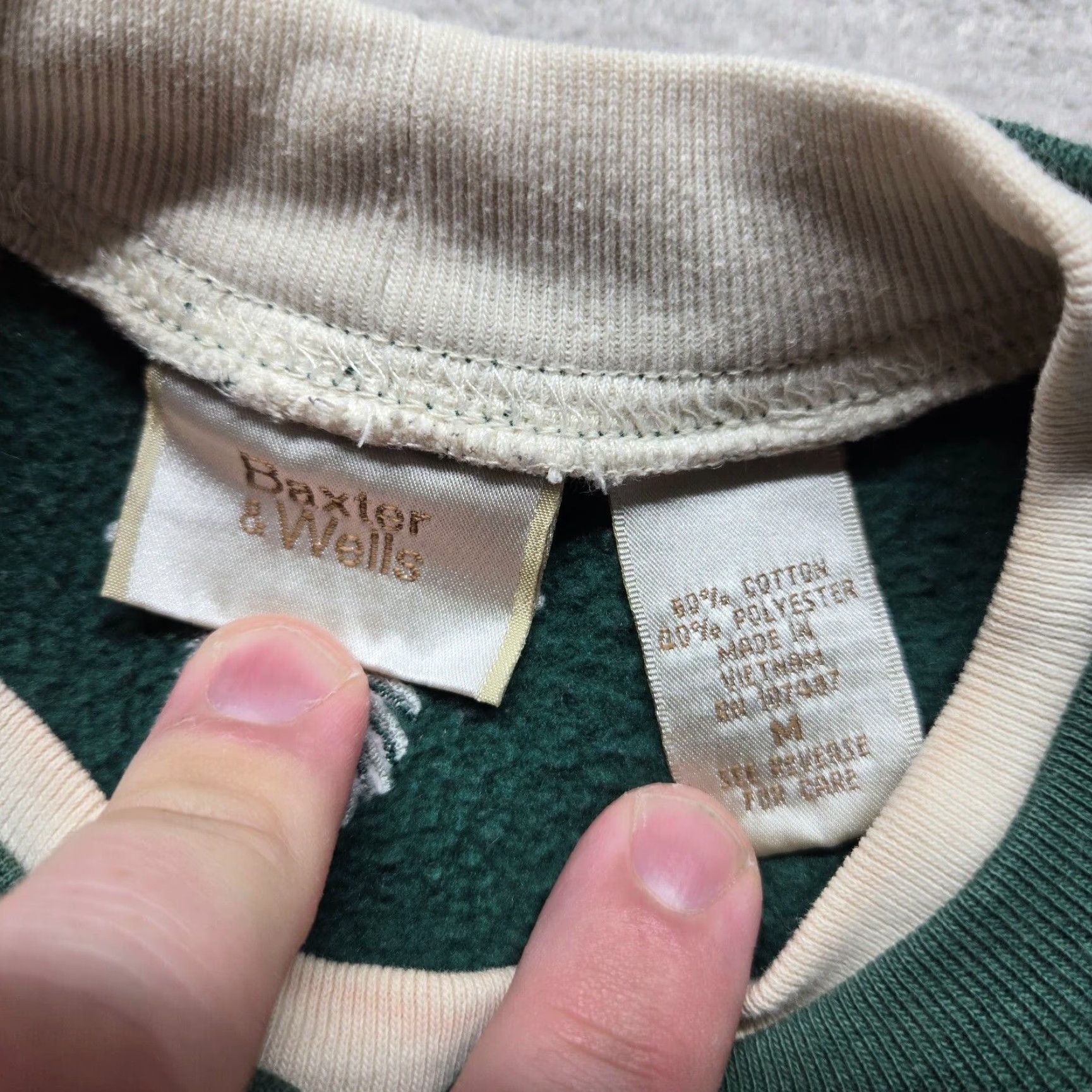 Vintage Baxter Sweatshirt Green Holiday Embroidered Crew Neck Pullover Women's M Size M / US 6-8 / IT 42-44 - 3 Thumbnail