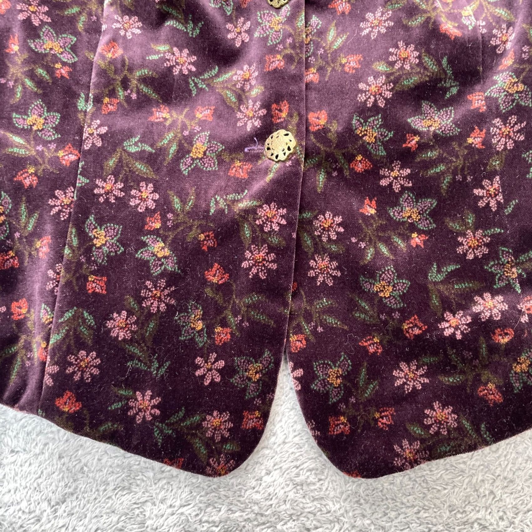 Coldwater Creek VINTAGE Coldwater Creek Vest Womens Medium Red Floral Velvet Notch Lapel Casual Classic Size M / US 6-8 / IT 42-44 - 4 Thumbnail