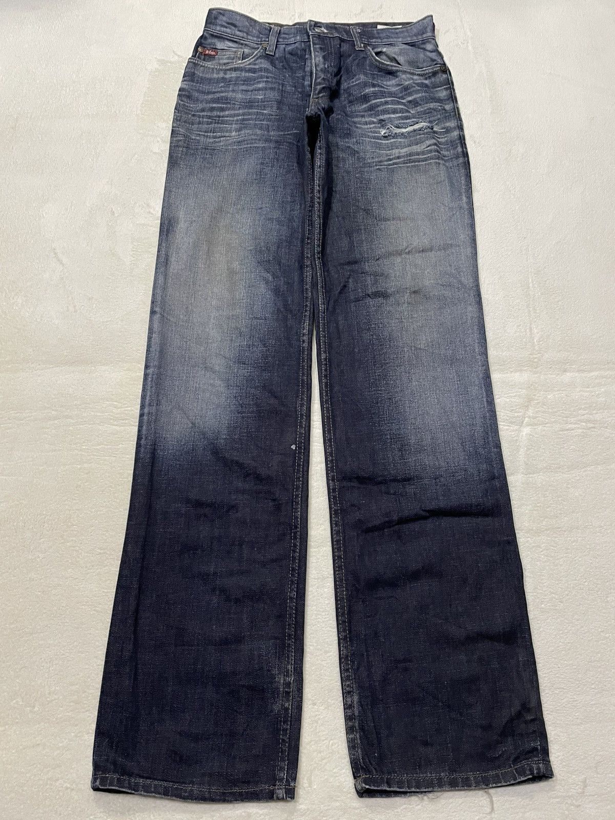 Lee Vintage Lee Cooper Straight Cut Distress Faded Dark Blue Size US 30 / EU 46 - 1 Thumbnail