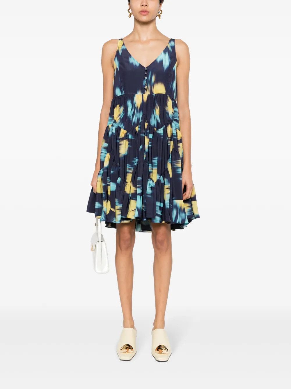 Lanvin o1y0326 Mini Dress in Multicolor Size S / US 4 / IT 40 - 2 Thumbnail