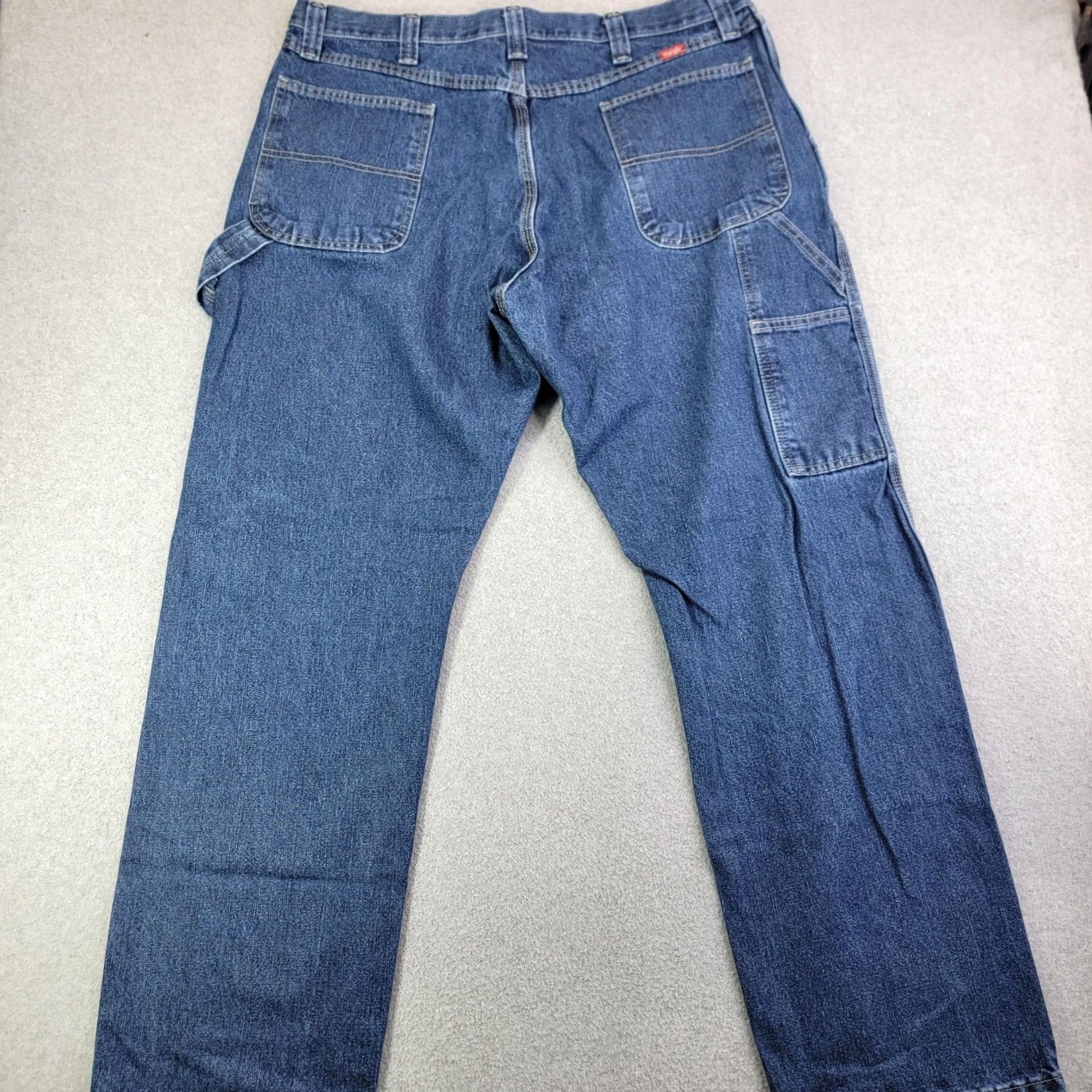 Wrangler Wrangler Jeans Mens 38x32 Denim Blue Carpenter Straight Leg Workwear Relaxed Fit 1094LSWDV Size US 38 / EU 54 - 4 Thumbnail