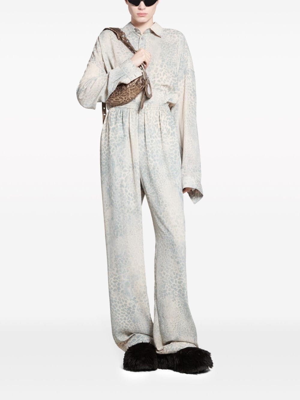 Balenciaga o1srvl11e0825 Bleached Leo Fluid Tracksuit Pants Multicolor Size 26" / US 2 / IT 38 - 2 Thumbnail