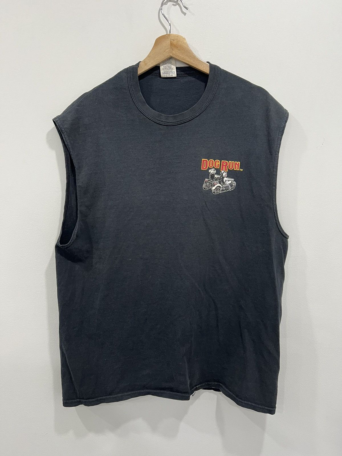 Japanese Brand × Vintage Vintage Dog Run Sleeveless Biker Tee Shirt motorcycle Size US XL / EU 56 / 4 - 2 Thumbnail