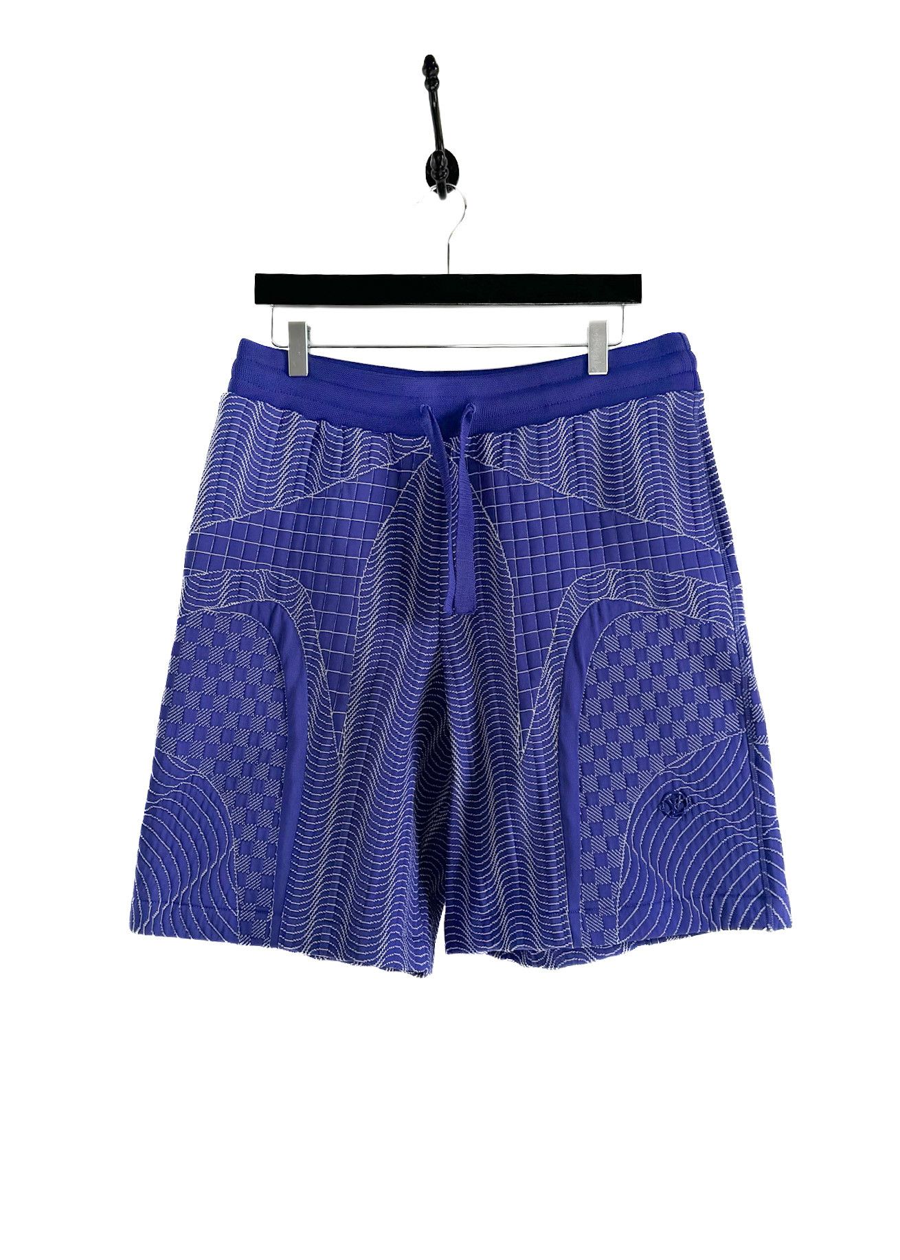 image of Louis Vuitton 2022 Blue Graphic Print Damier Jogger Short, Men's (Size 38)