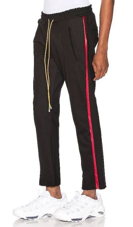 Rhude Black Side Stripe Drawstring Sweatpants Size 32 Size US 32 / EU 48 - 1 Thumbnail