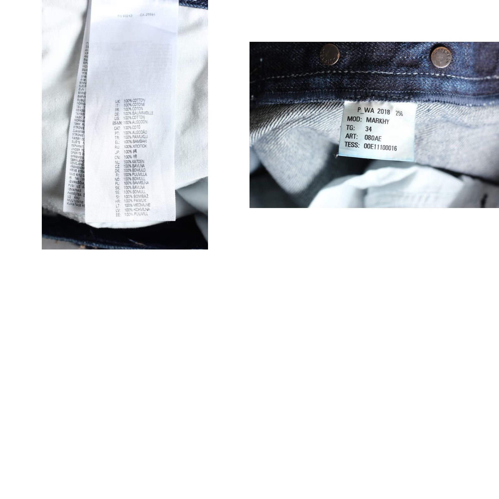 Diesel DIESEL MARKHY 080AE Tapered Jeans Men W34 L30 Made in ITALY DZ7989 blue denim 5-pocket Mens Jeans Size US 34 / EU 50 - 8 Thumbnail