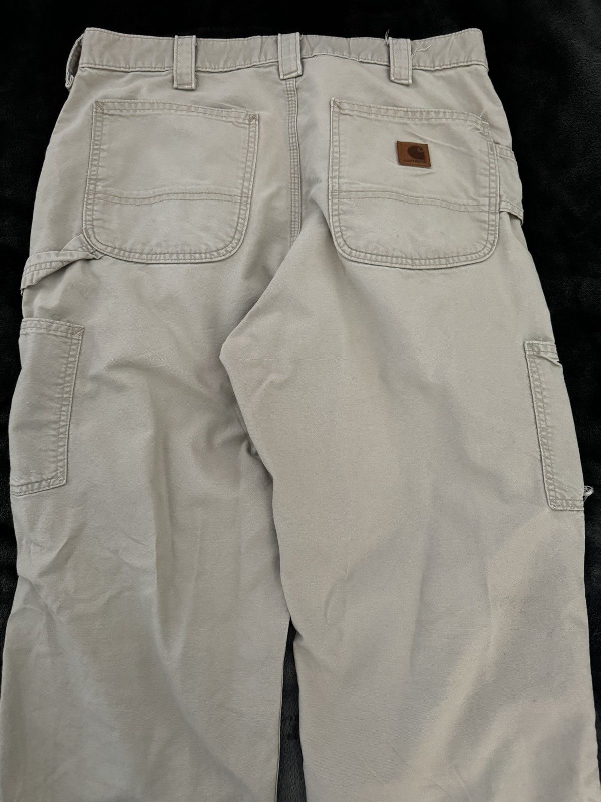 Carhartt Distressed Carhartt Cream Carpenter Pants Size US 34 / EU 50 - 2 Thumbnail