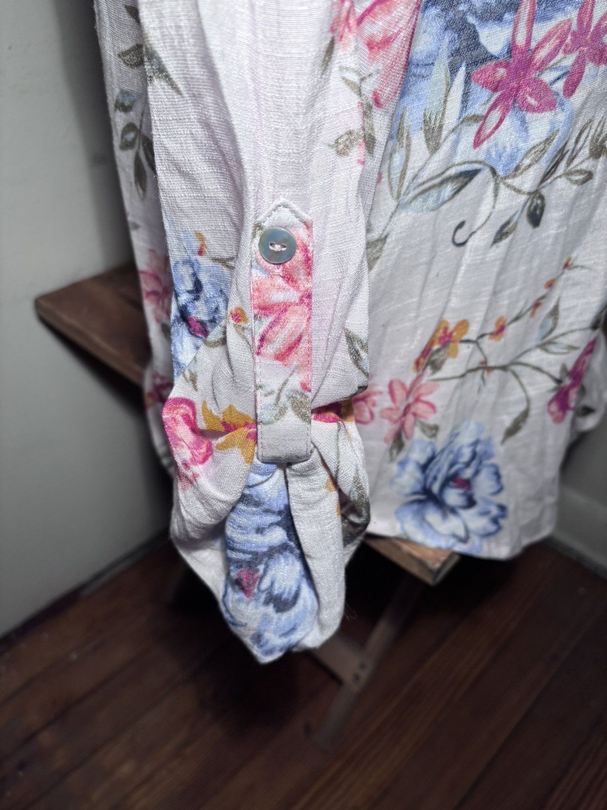 Other Zac & Rachel Linen Floral Blouse Size L / US 10 / IT 46 - 9 Thumbnail