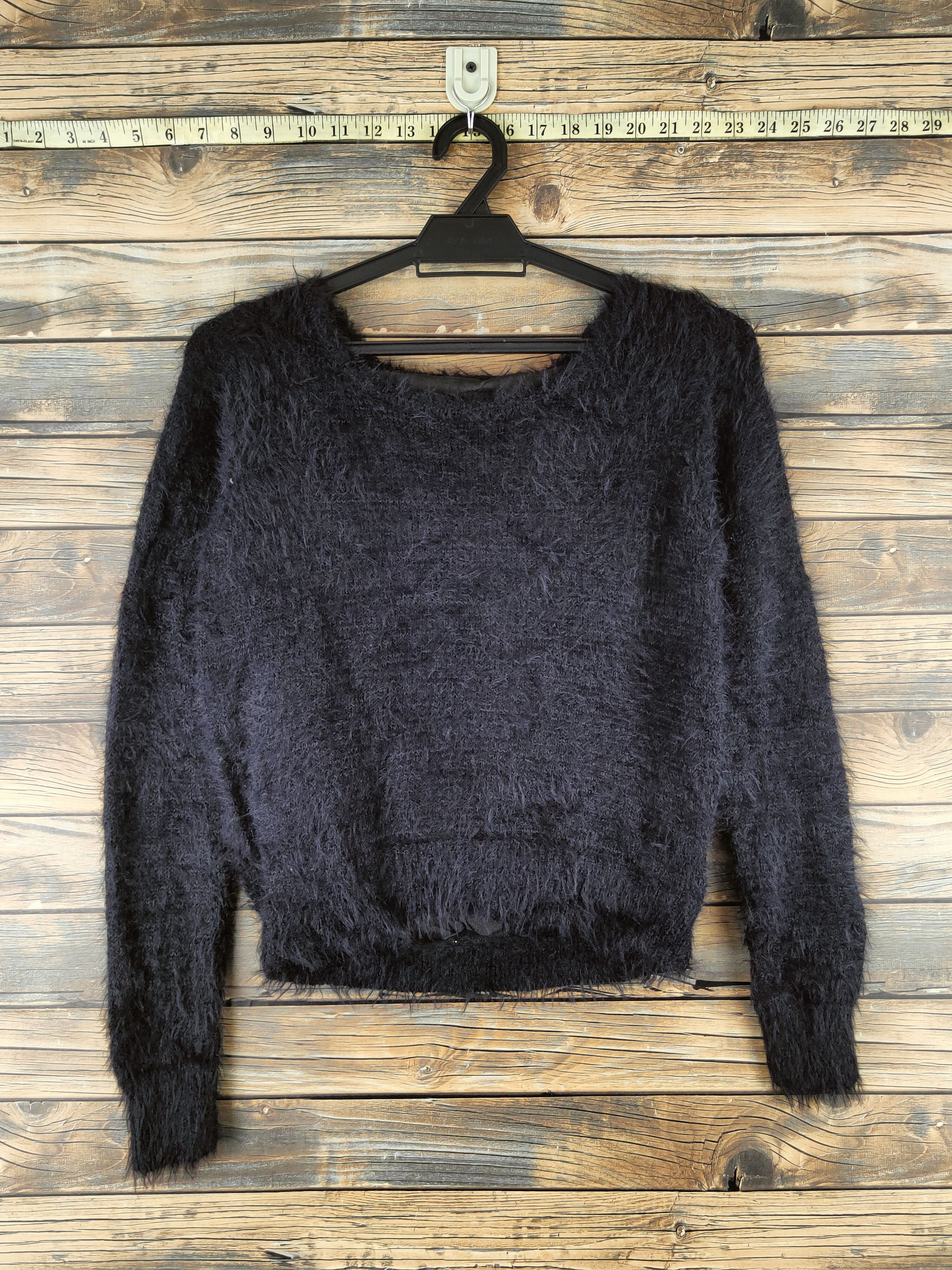 Japanese Brand DL Cecil McBee Black Fur Mohair Knitwear #46-546 Size M / US 6-8 / IT 42-44 - 1 Thumbnail