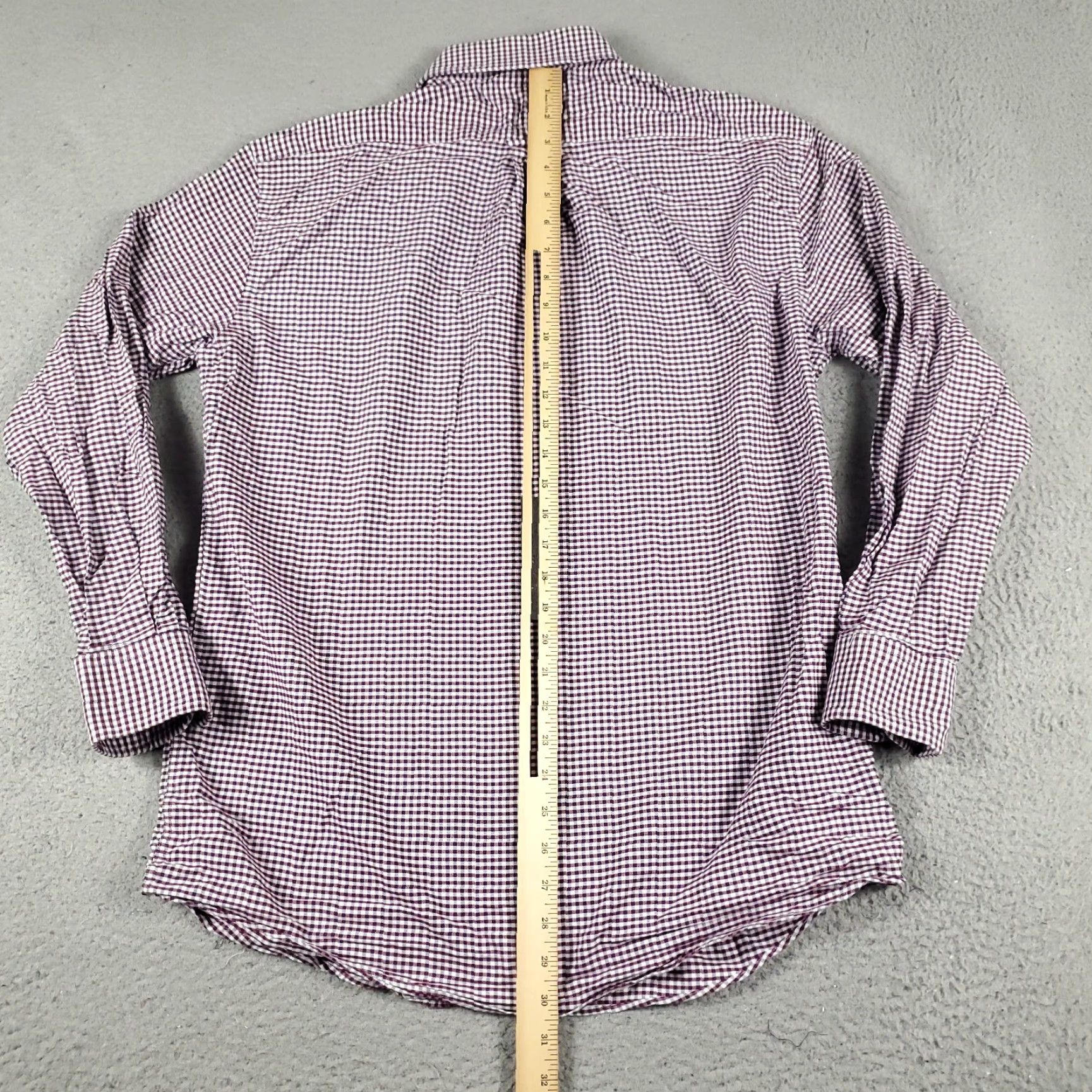 Tommy Hilfiger Tommy Hilfiger Shirt Mens 15.5 Purple Dress Check Button Up Long Sleeve Size 40R - 3 Thumbnail