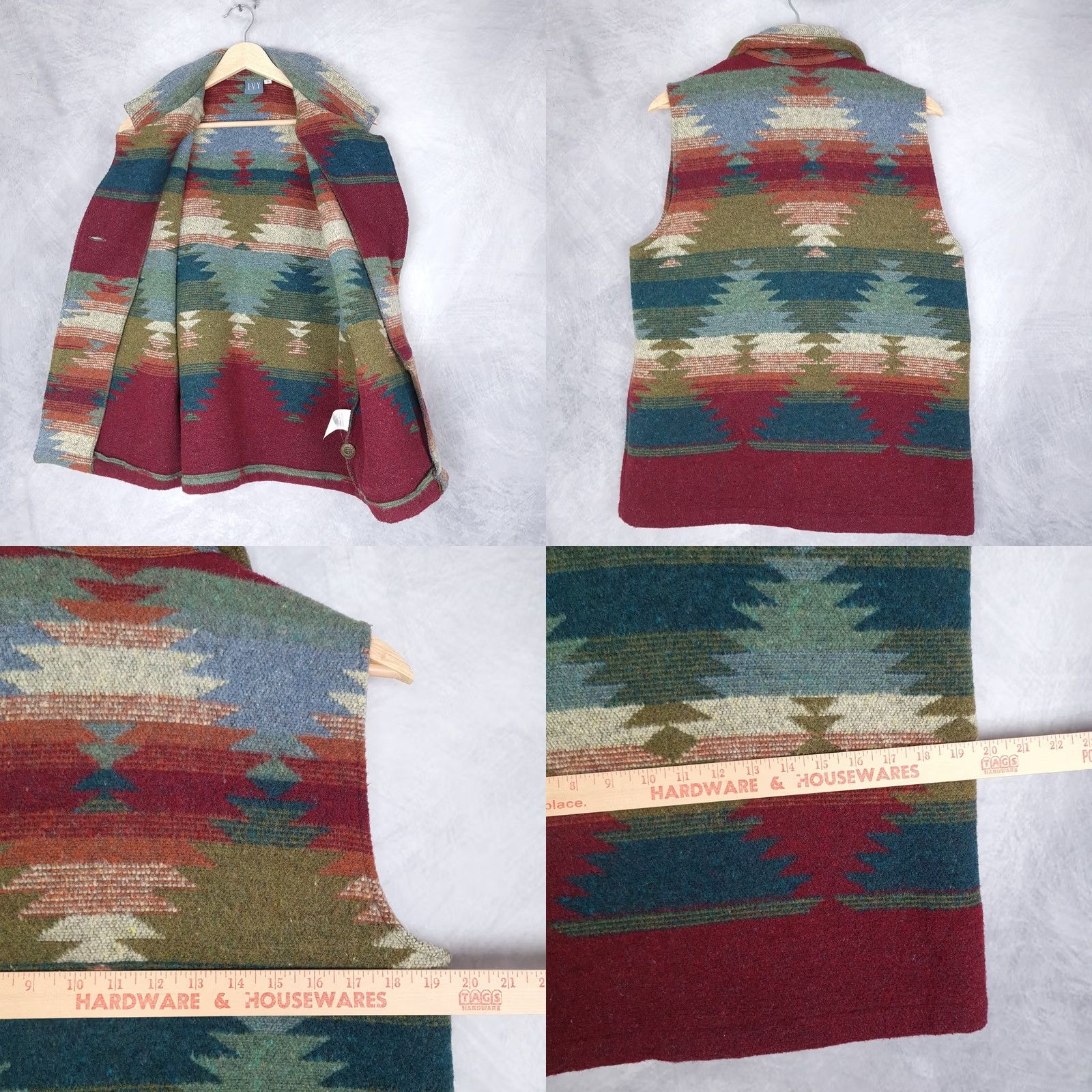 Vintage VINTAGE IVY Sweater Vest Womens Small Aztec Southwestern Boho Wool Blend Button Up Size S / US 4 / IT 40 - 8 Thumbnail