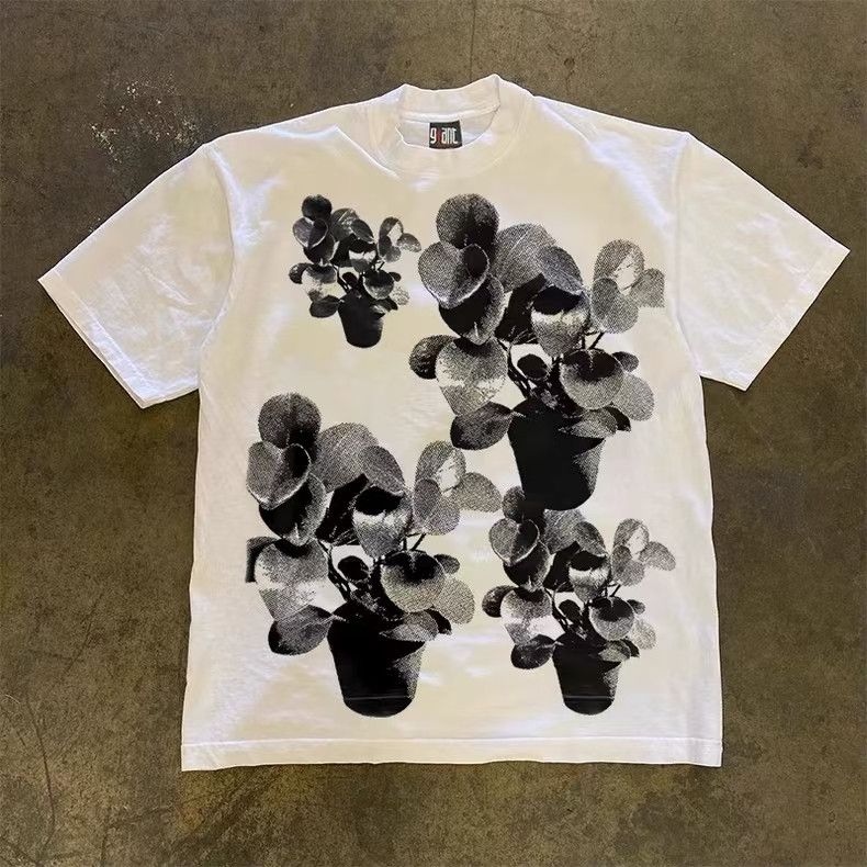 Vintage White washed vintage floral print cotton t-shirt Size US M / EU 48-50 / 2 - 1 Thumbnail