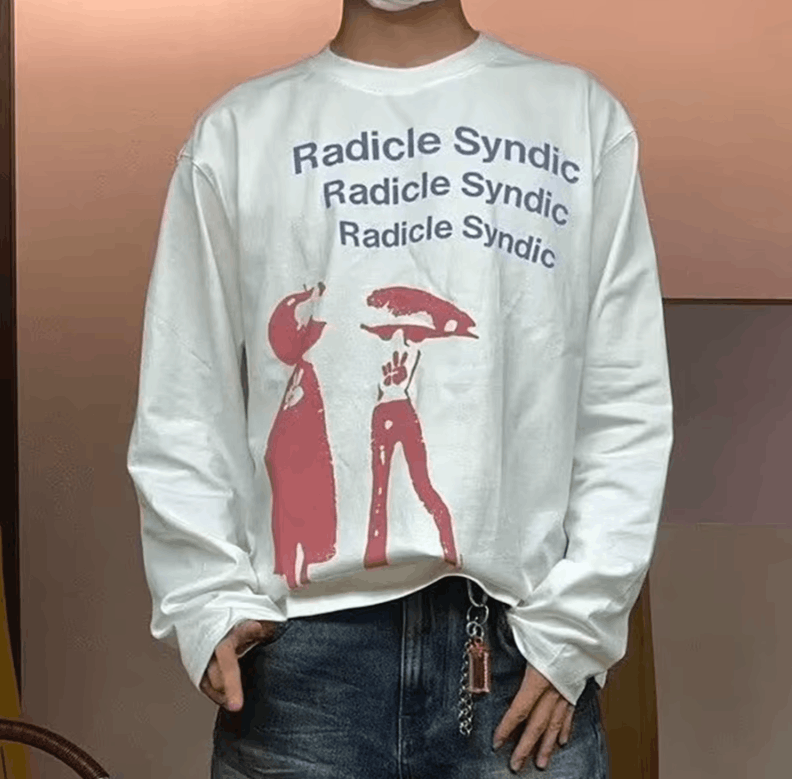 Japanese Brand 13 Retro Letter Cartoon Pattern Print Oversized T Shirt Size US XL / EU 56 / 4 - 6 Thumbnail