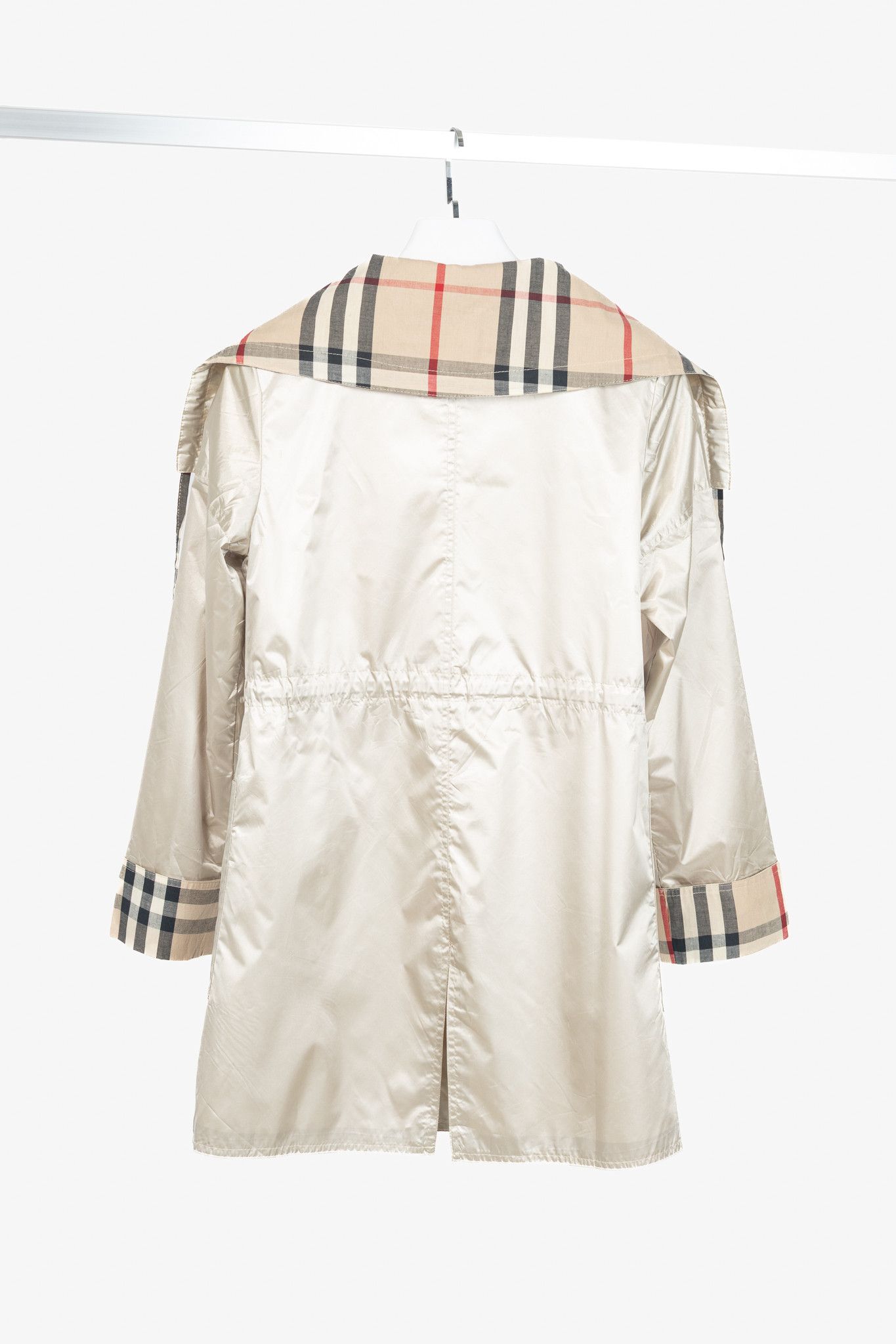 Burberry Burberry Cotton-Blend Check-Trim Drawstring-Waist Jacket Size XL / US 12-14 / IT 48-50 - 2 Thumbnail