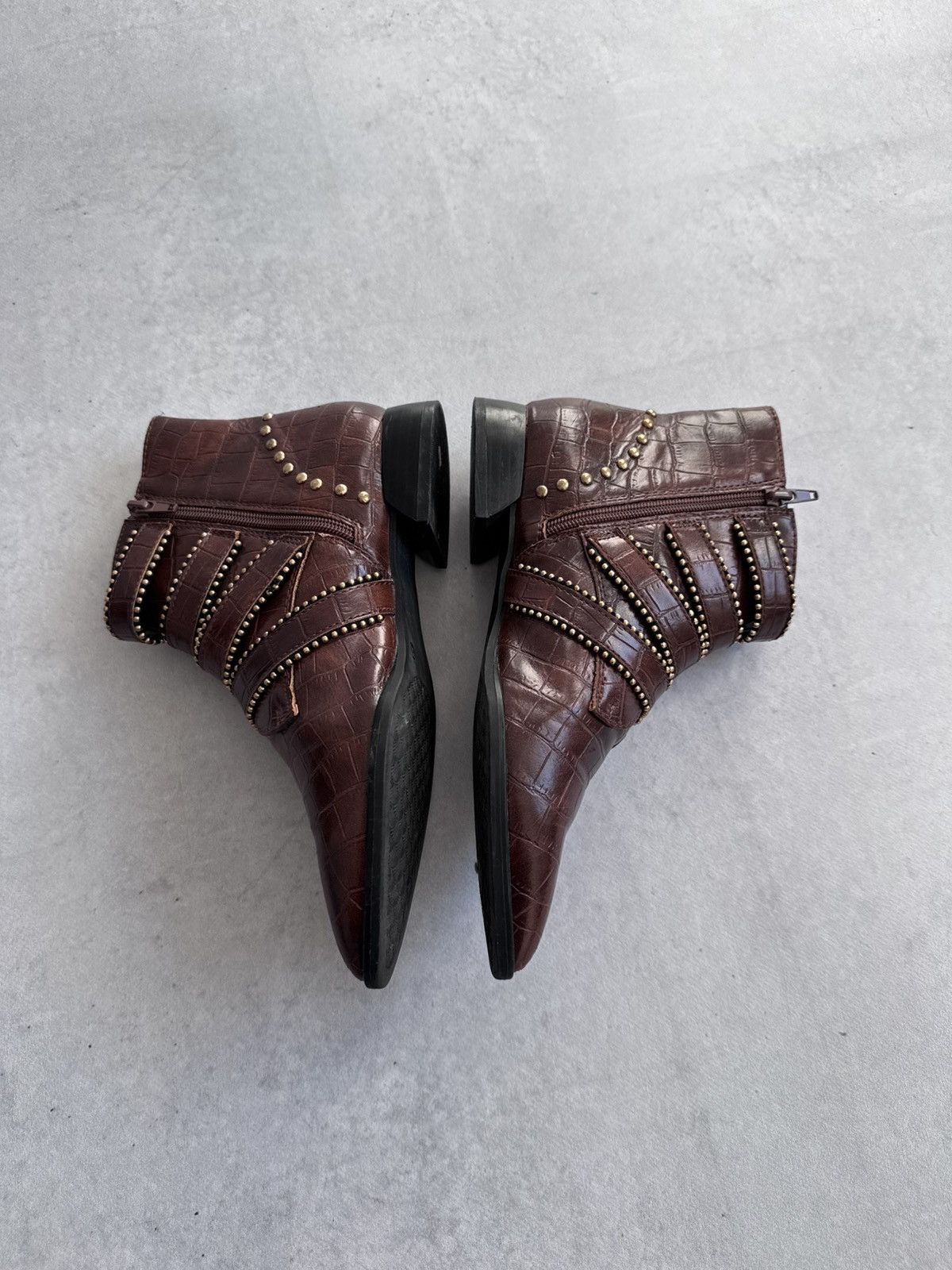 If Six Was Nine Vintage A.S 98 Style Y2K Faux Leather Belted Women’s Boots Size US 6.5 / IT 36.5 - 6 Thumbnail