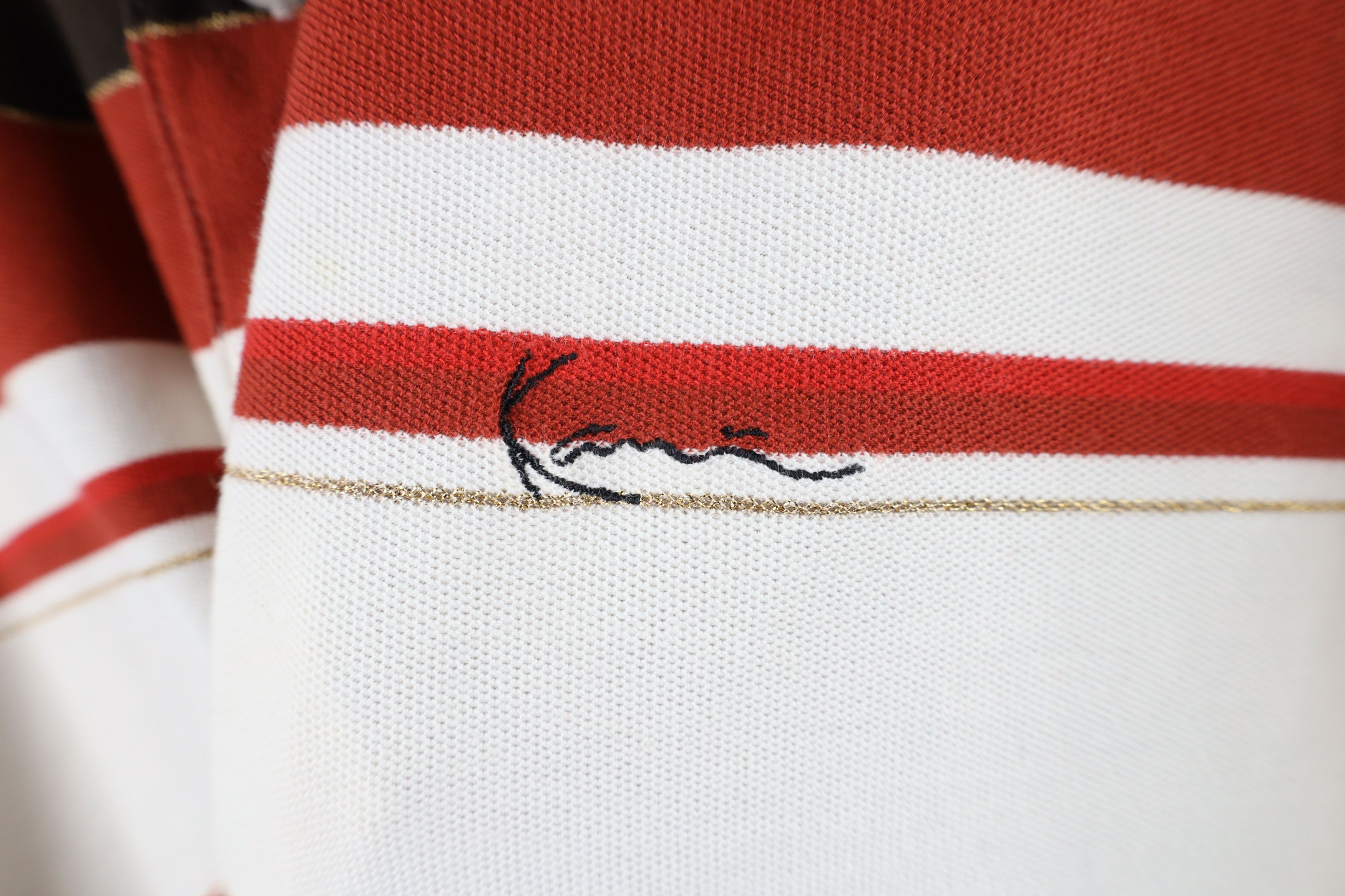 Karl Kani × Vintage Vintage 90s Karl Kani Spell Out Striped Hip Hop Polo Shirt Size US XL / EU 56 / 4 - 4 Thumbnail