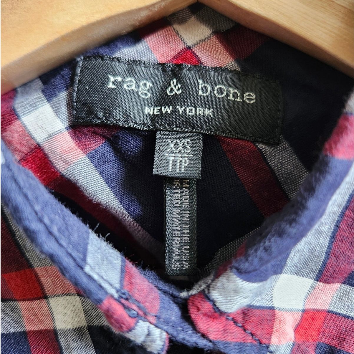 Rag & Bone Rag & Bone Robbie Plaid Cotton Long Sleeve Blouse Sz XXS Size XXS / US 00 / IT 34 - 7 Thumbnail