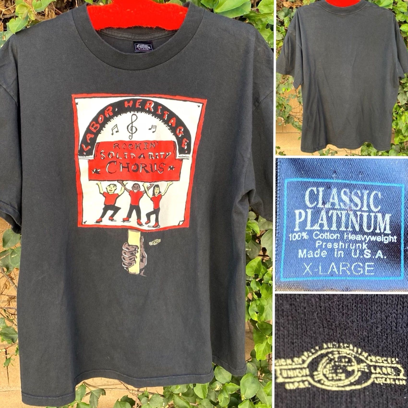 Vintage VINTAGE Classic Platinum Labor Heritage Tee Graphic Shirt Black XL Men Union Music Soli... Size US XL / EU 56 / 4 - 2 Thumbnail