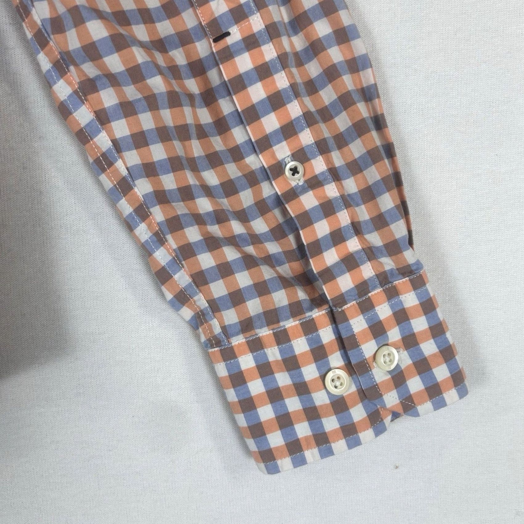 Banana Republic Banana Republic Button-Up Shirt Mens Large Orange Plaid Check Slim Fit Long Sleeve Cardigan? Size US L / EU 52-54 / 3 - 7 Thumbnail