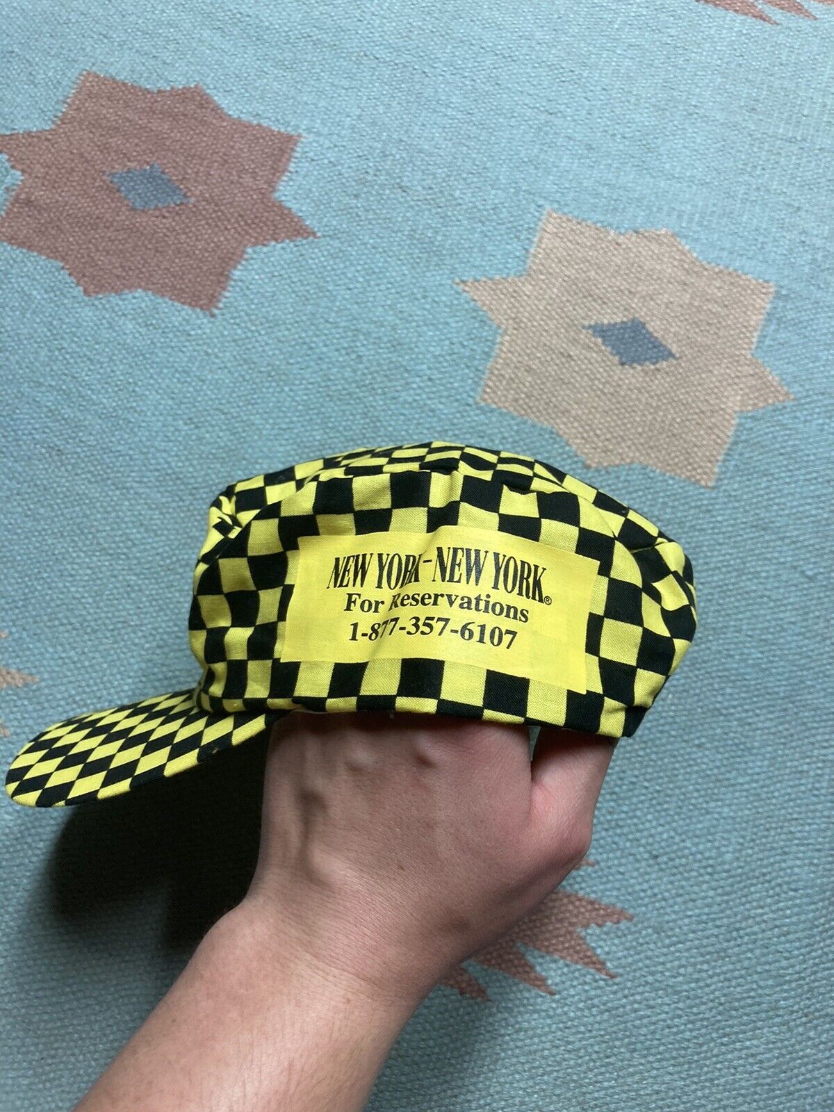Vintage VTG hat New York New York casino & hotel checkered Las Vegas Size ONE SIZE - 4 Thumbnail