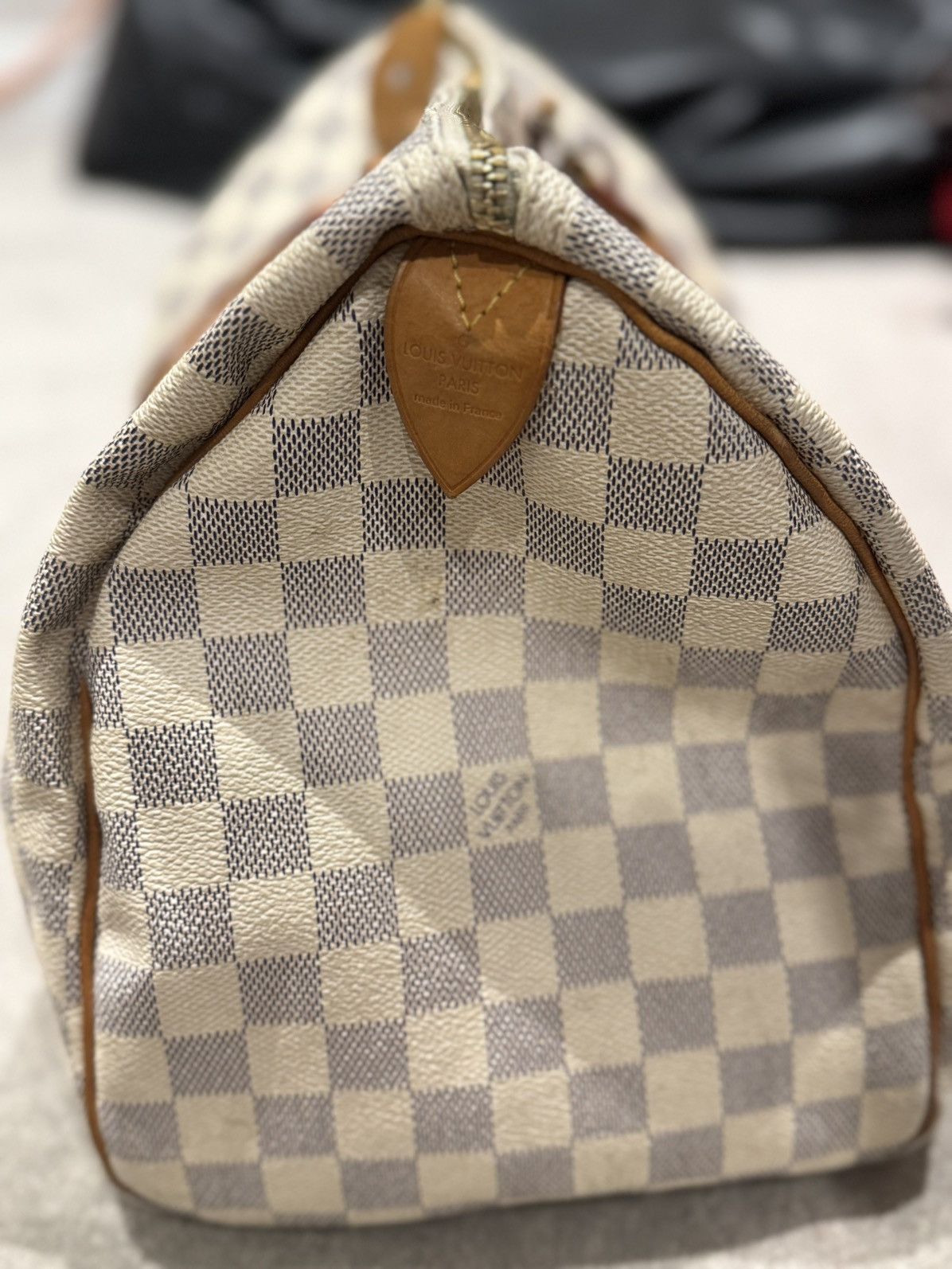 Louis Vuitton Authentic Louis Vuitton Speedy 30 Damier Azur White Handbag Size ONE SIZE - 8 Thumbnail