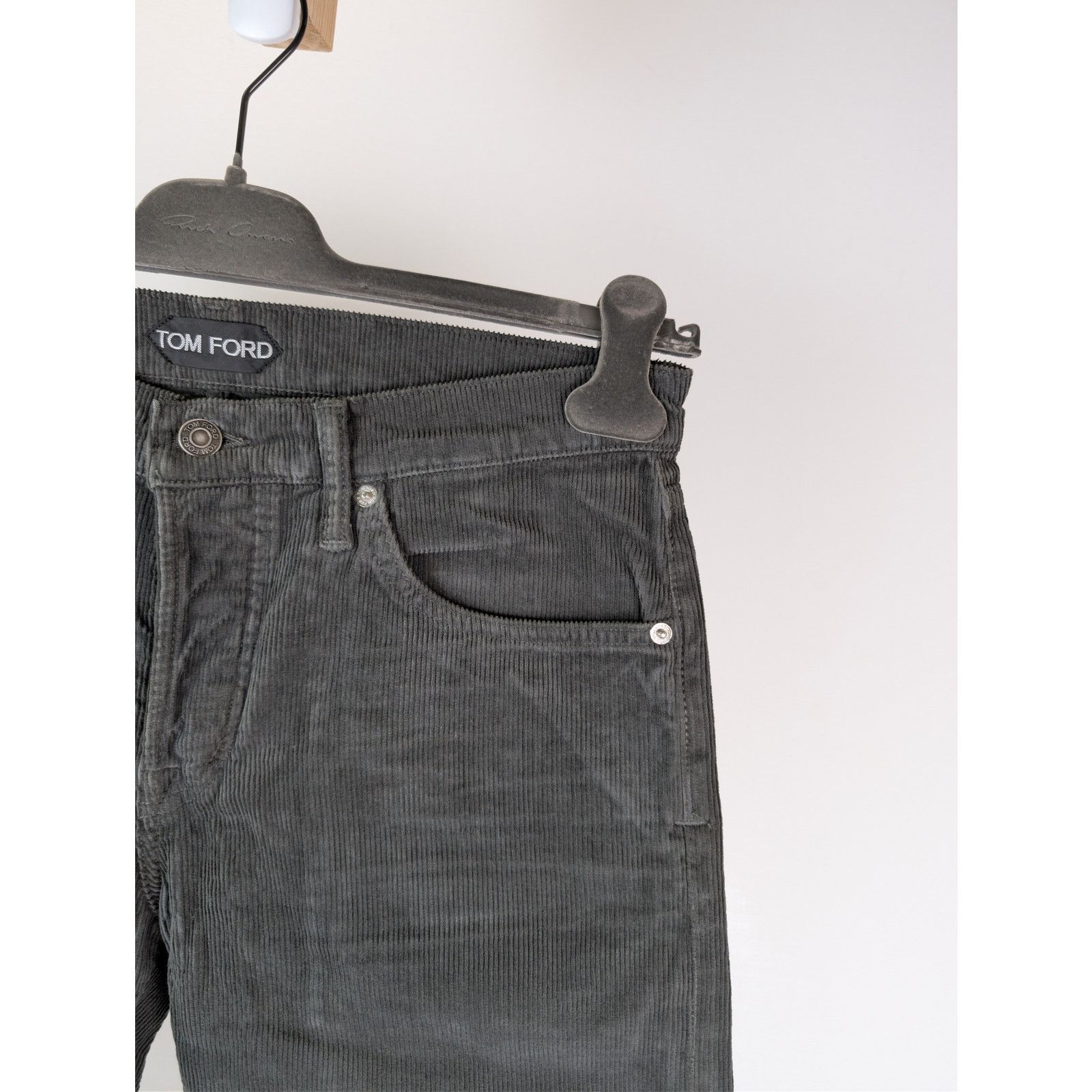 Tom Ford o1rshd1 Slim Fit Coated Denim Jeans in Black / Grey Size US 31 - 5 Thumbnail