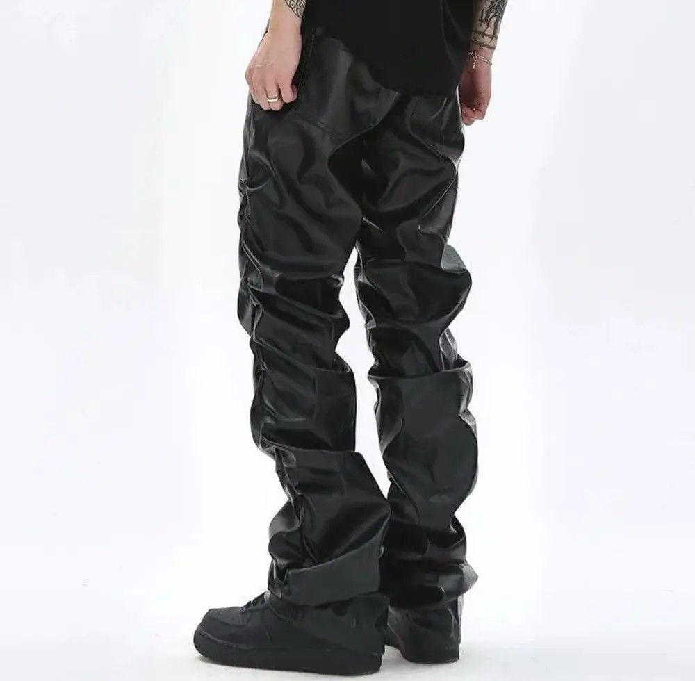 Leather PU Leather Ruched Casual Pant Size US 34 / EU 50 - 7 Thumbnail