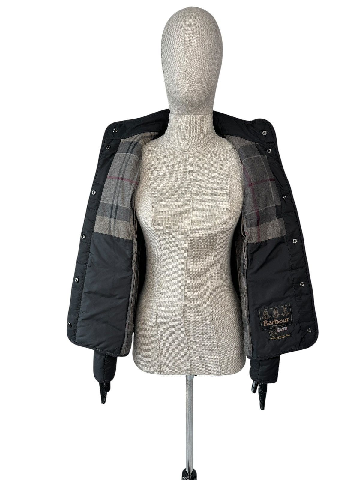 Barbour BARBOUR Straition Quilted Black Women’s Jacket Winter Tartan Size L / US 10 / IT 46 - 3 Thumbnail