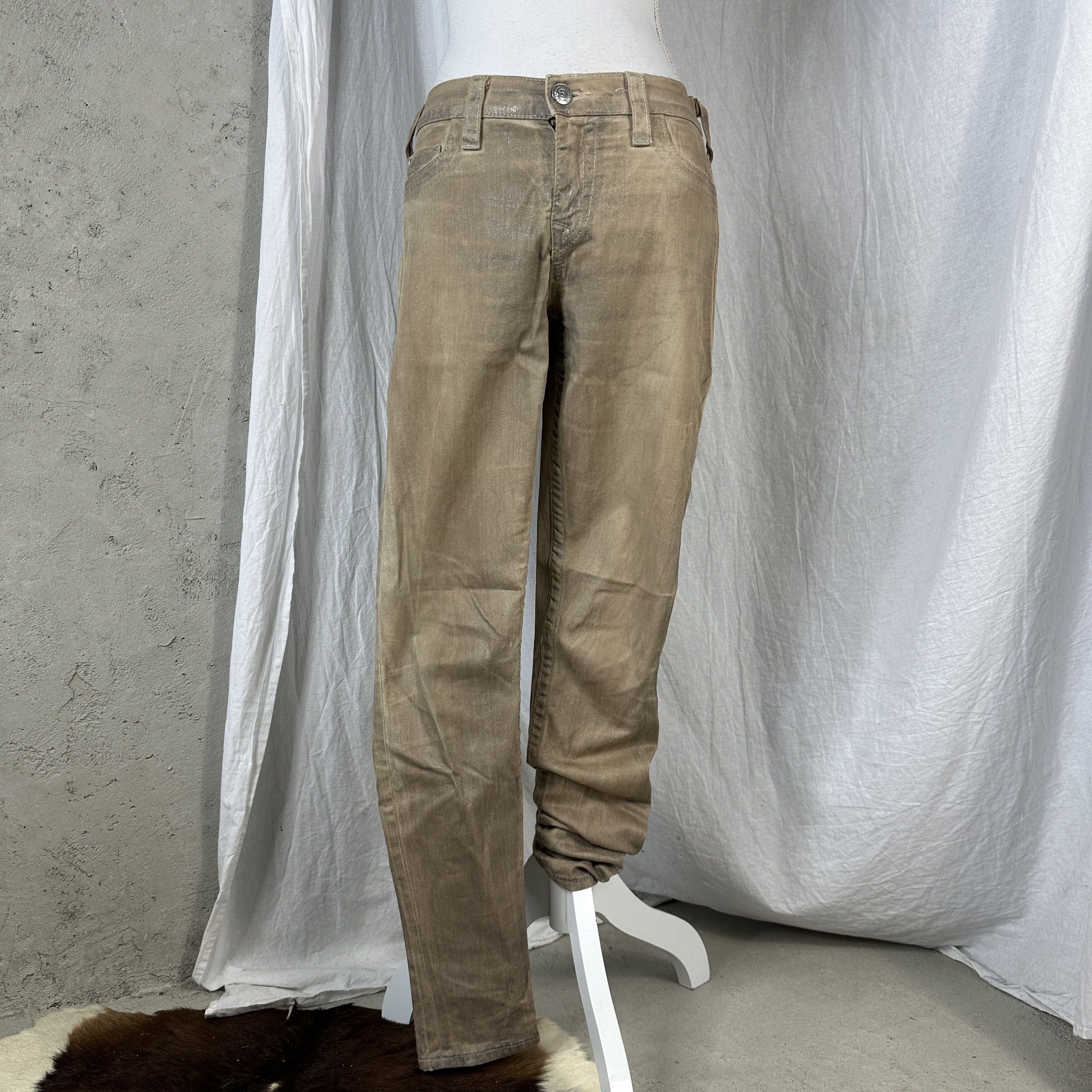 True Religion Vintage Y2K Casual True Religion Silver Waxed Pants Size 26" / US 2 / IT 38 - 9 Thumbnail