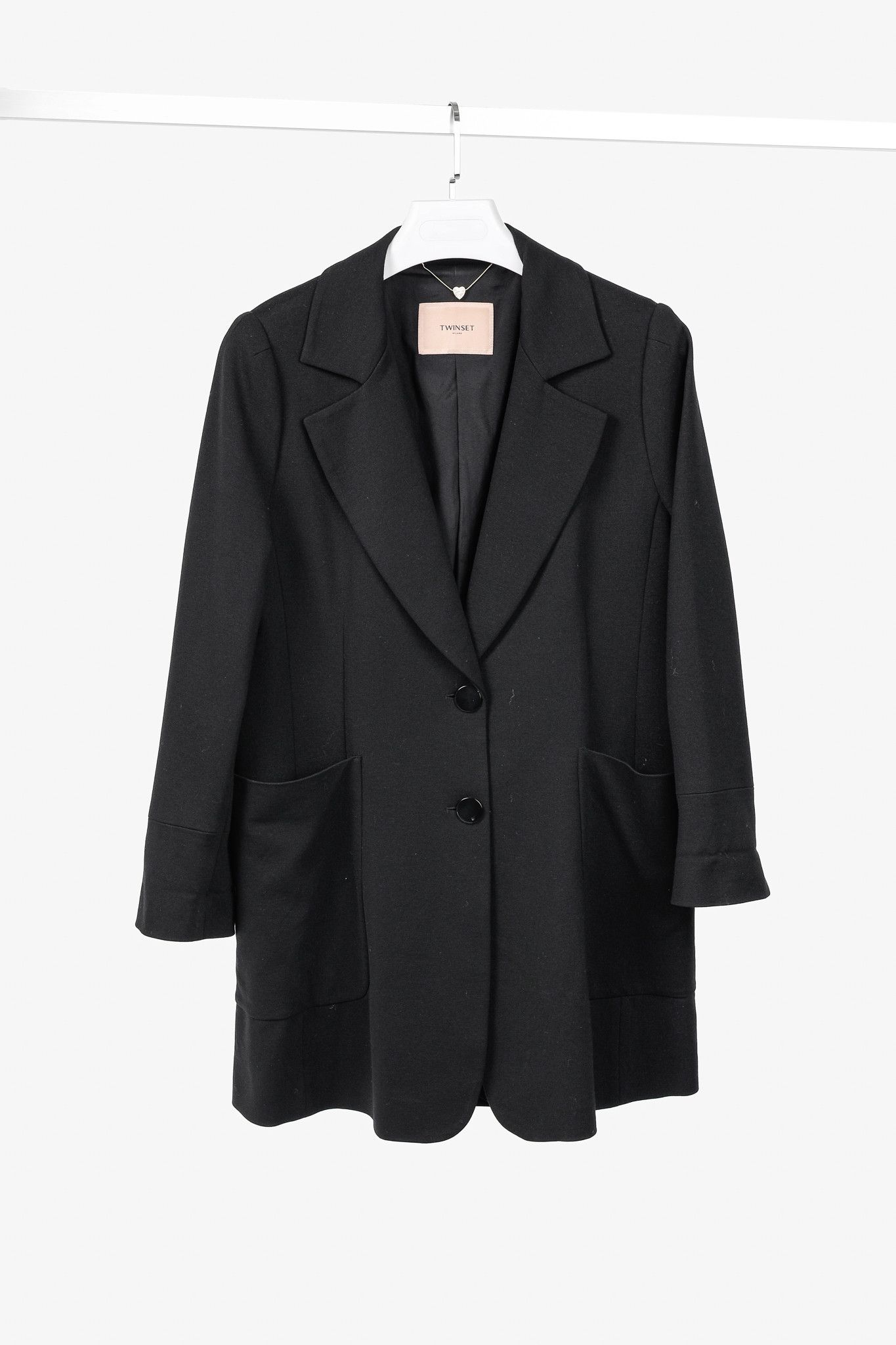 Twinset Black Ponte Long Oversized Blazer