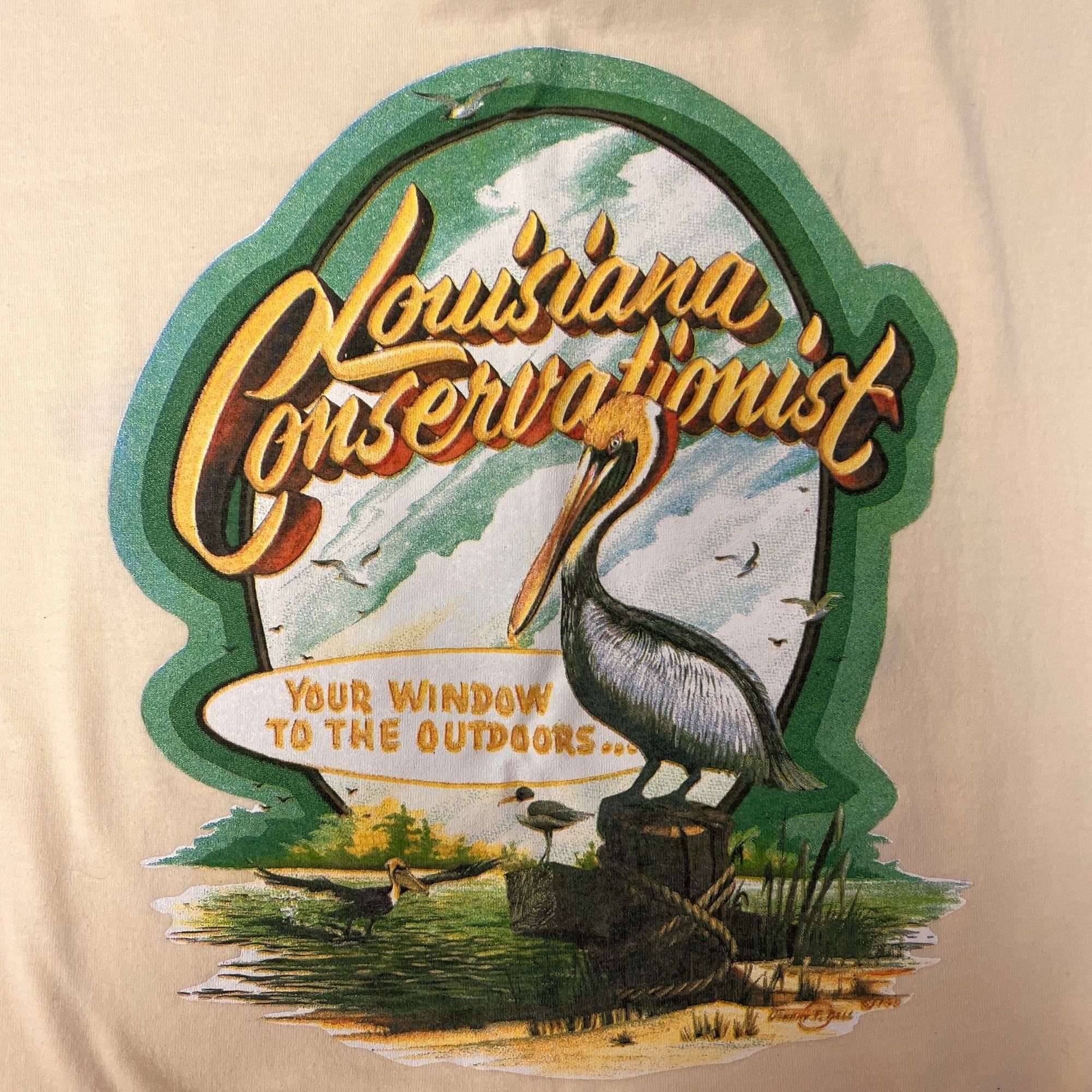 Hanes Vtg Hanes LOUISIANA CONSERVATIONIST Window To The Outdoors Size US XL / EU 56 / 4 - 4 Thumbnail