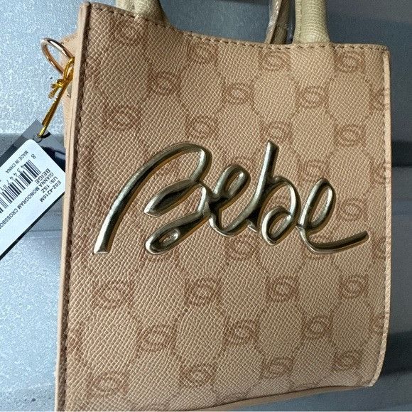 Bebe NWT Bebe Giana Monogram Crossbody Gold and Tan Mini Bag Size ONE SIZE - 2 Thumbnail