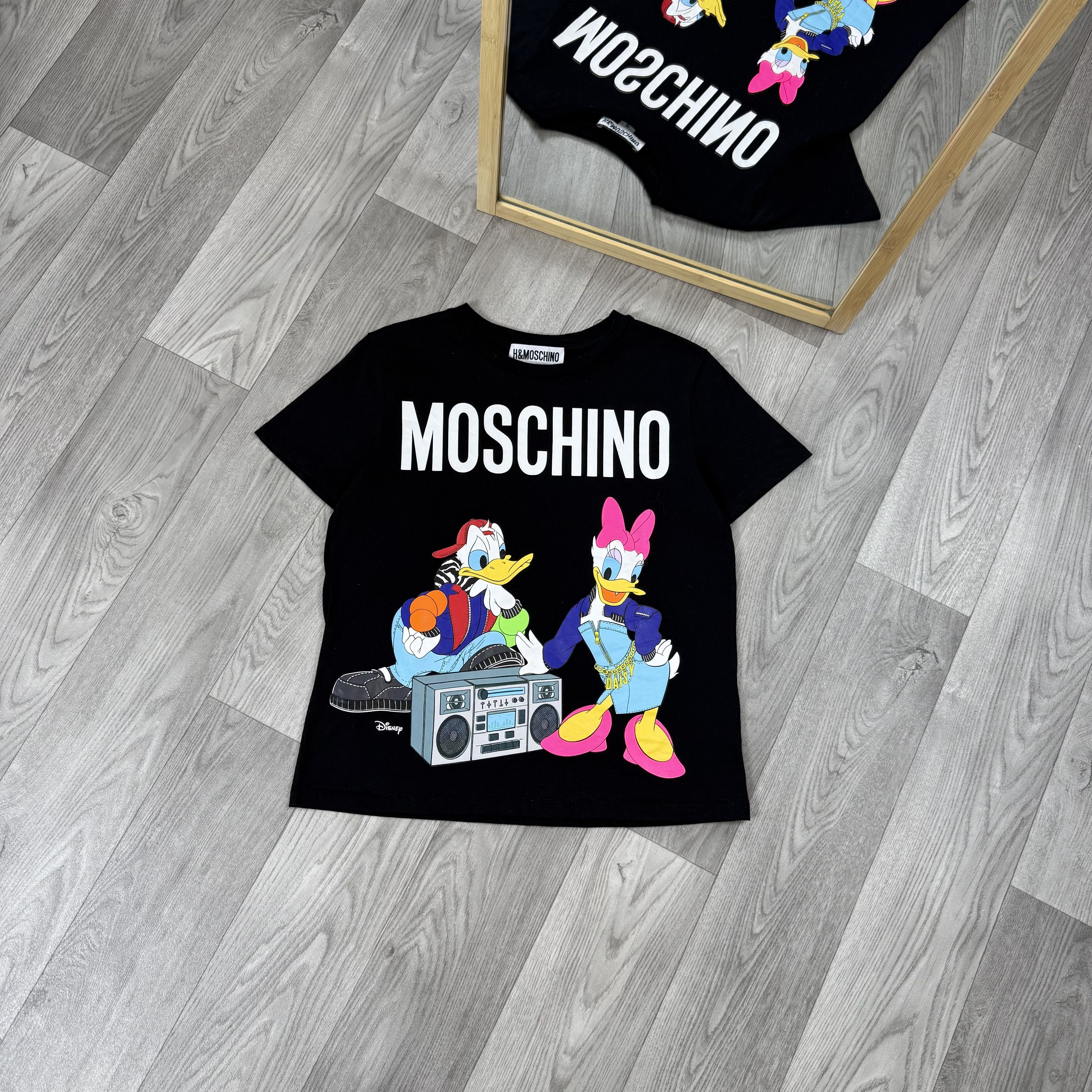 H&M × Moschino H&M x Moschino Disney Black Graphic Tee Shirt Size S / US 4 / IT 40 - 1 Thumbnail