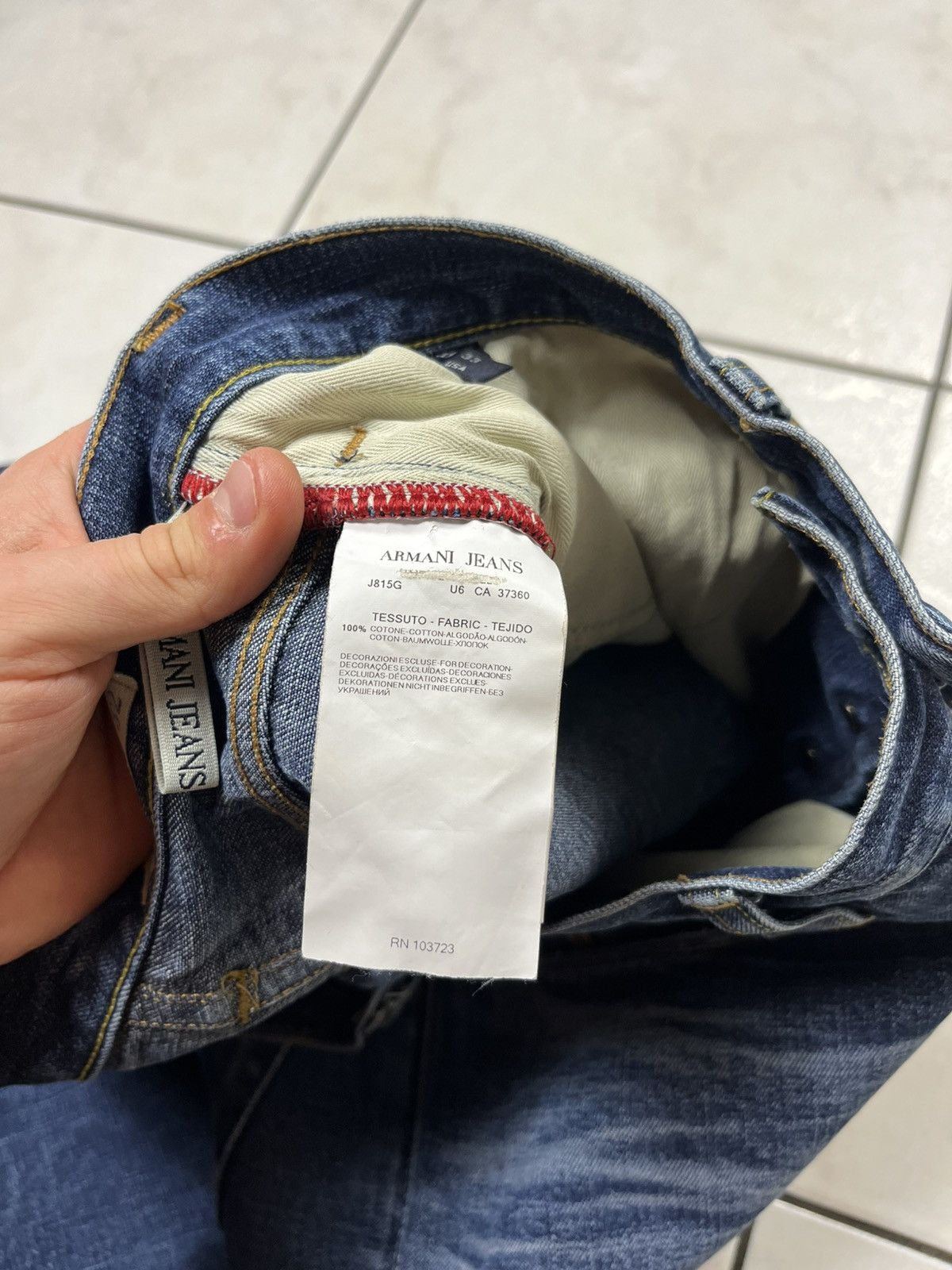 Armani × Giorgio Armani Vintage Armani jeans distressed denim y2k washed J21 regular Size US 33 - 23 Thumbnail