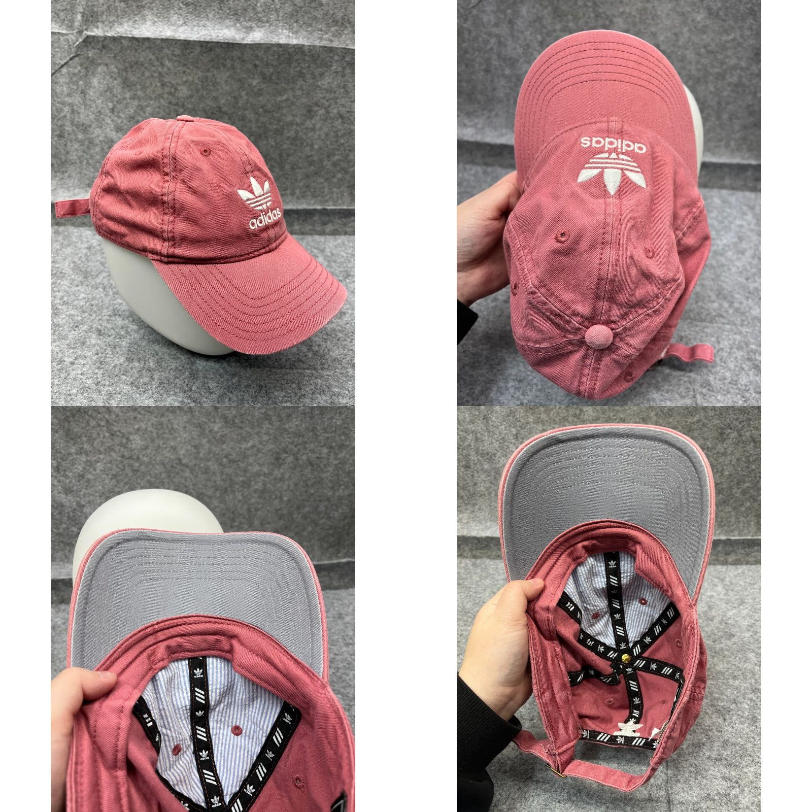Adidas Adidas Hat Cap Strap Back Womens One Size Pink Embroidered 3 Stripes Cotton Size ONE SIZE - 8 Thumbnail