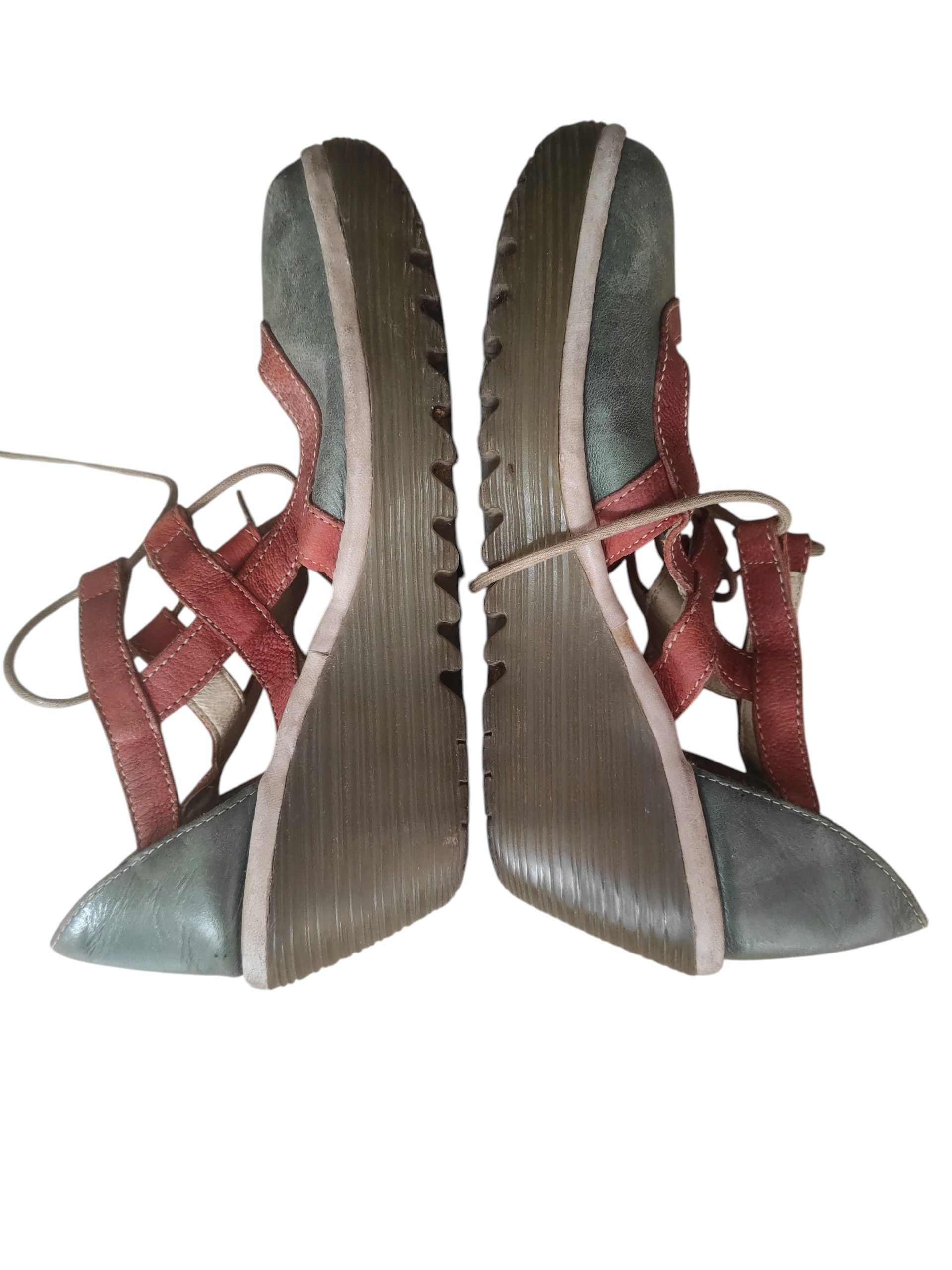 Fly London Fly London Yett Platform Heels Leather Chunky Wedge Shoes Size US 6.5 / IT 36.5 - 4 Thumbnail