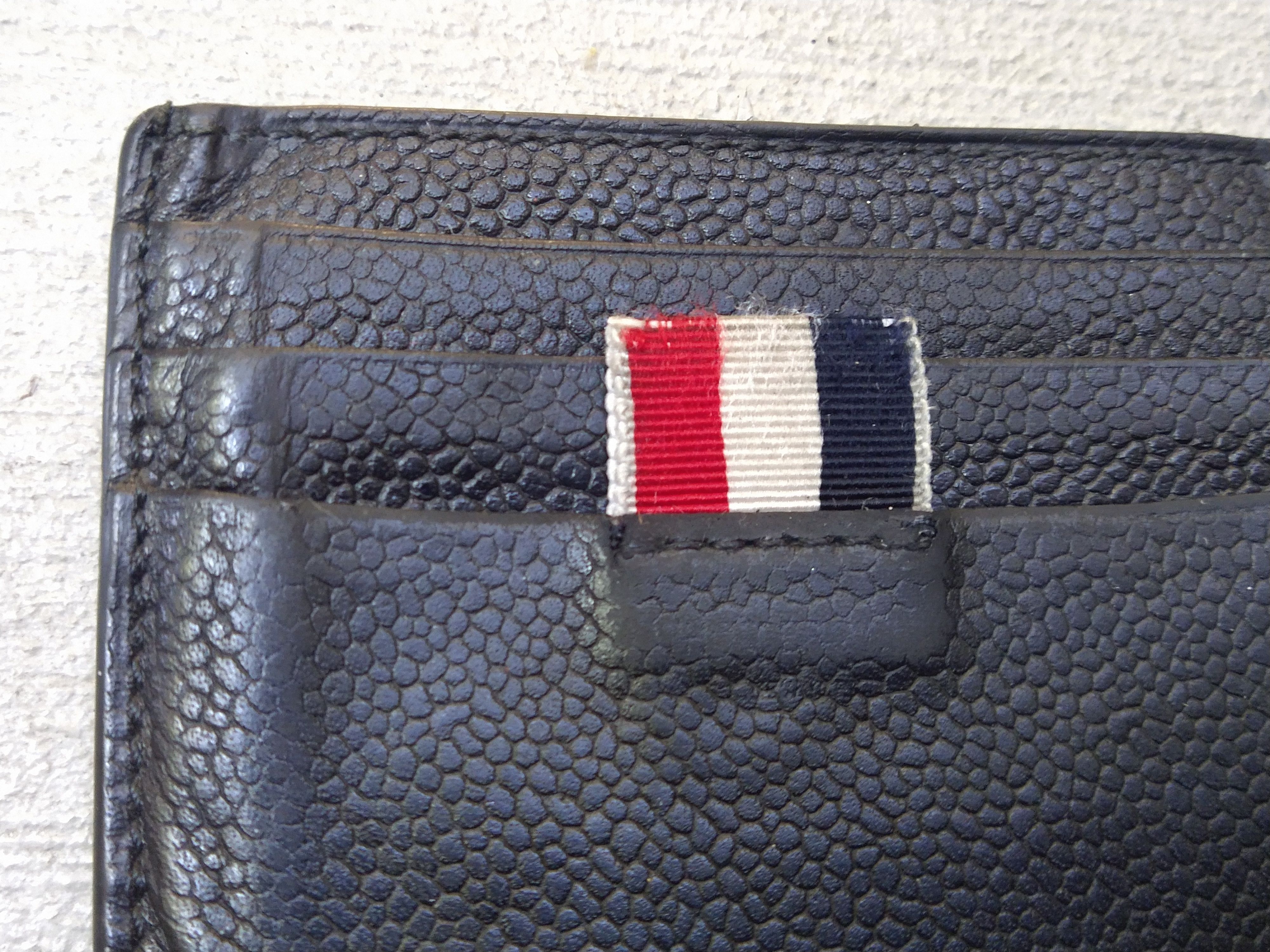 Thom Browne Thom Browne Cardholder Wallet Black Leather Pebbled Slim Size ONE SIZE - 3 Thumbnail