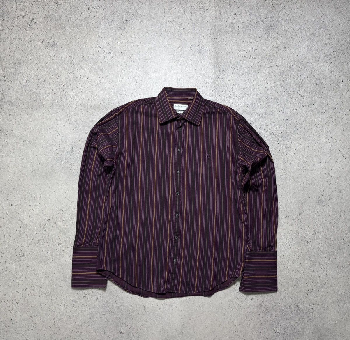 Yves Saint Laurent Yves Saint Laurent YSL Vintage Striped Button Up Shirt Size US L / EU 52-54 / 3 - 1 Thumbnail