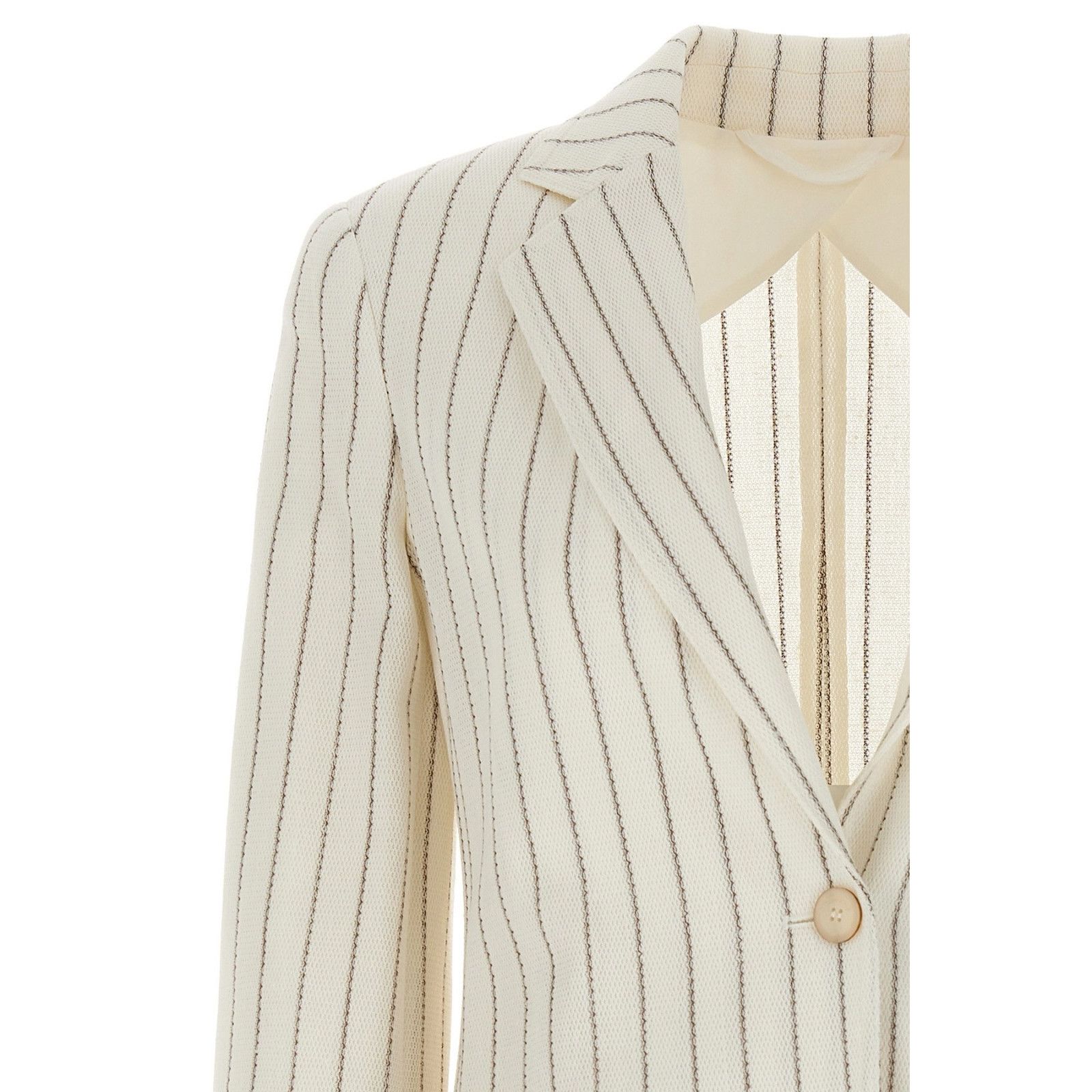 Max Mara MAX MARA Jadi White Striped Linen Blazer Jacket New & Authen Size XL / US 12-14 / IT 48-50 - 3 Thumbnail