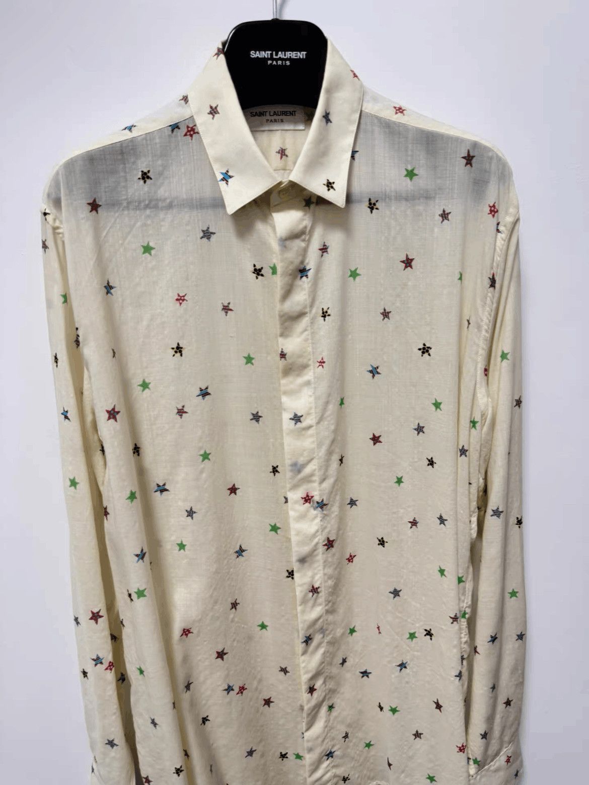 Saint Laurent Paris Sz 39 Saint Laurent Paris 19SS Runway Star Shirt-2508 Size US L / EU 52-54 / 3 - 3 Thumbnail